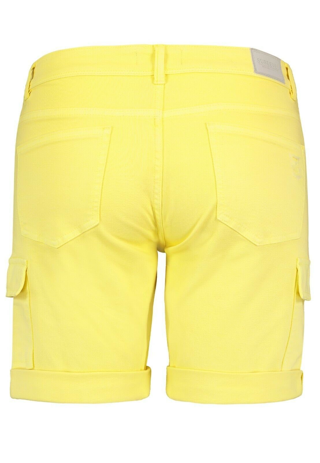 SUBLEVEL Bermudas Cargo Kurze Short Bermuda Denim Shorts Hose Damen Stretch Denim citrus yellow Shorts