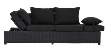 Lesli Living Gartenlounge-Bank Lesli Living Loungesofa Loungebank "Roma Black" schwarz