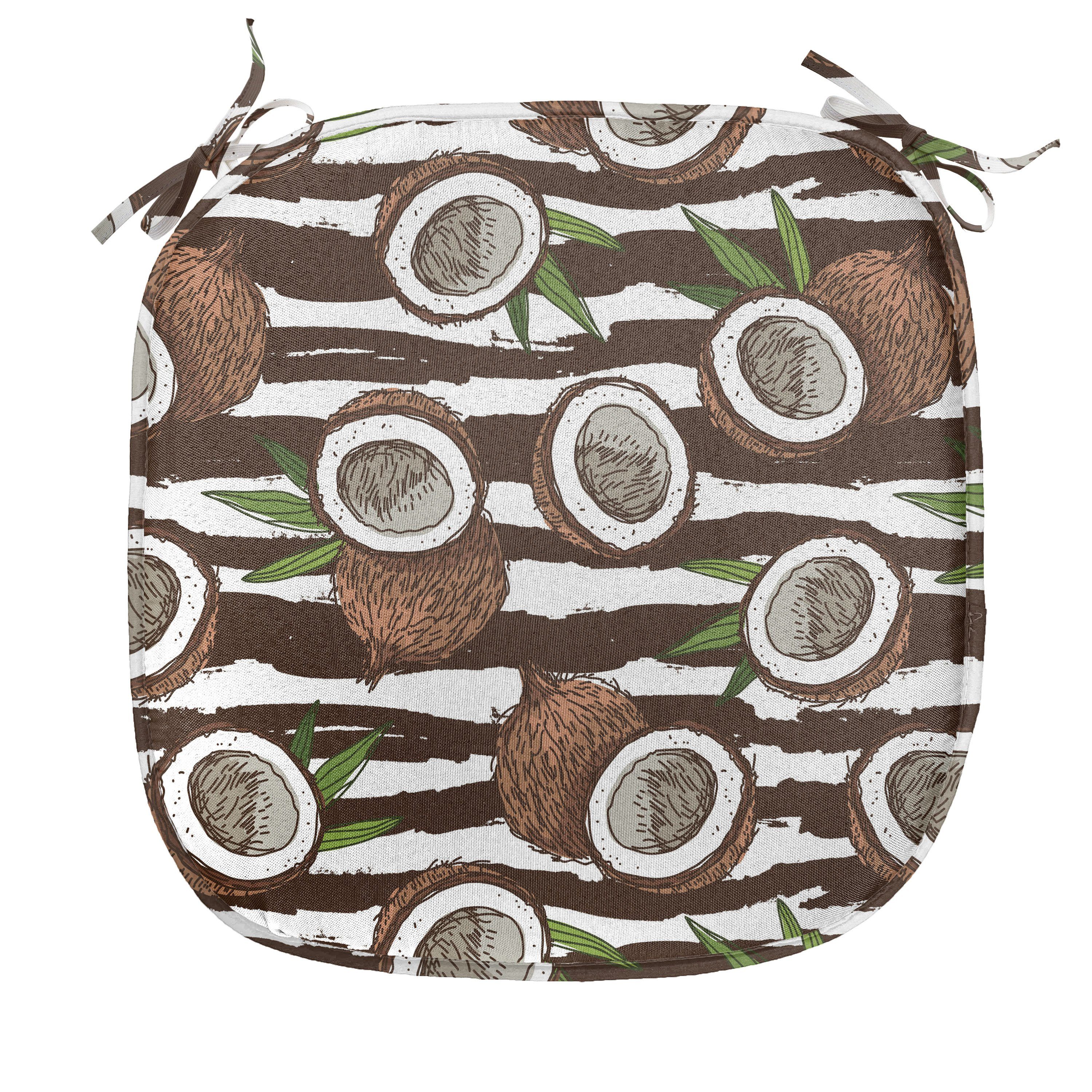 für Coconut wasserfestes Küchensitze, mit Jungle Tropisch Abakuhaus Exotic Riemen Dekoratives Stuhlkissen Kissen