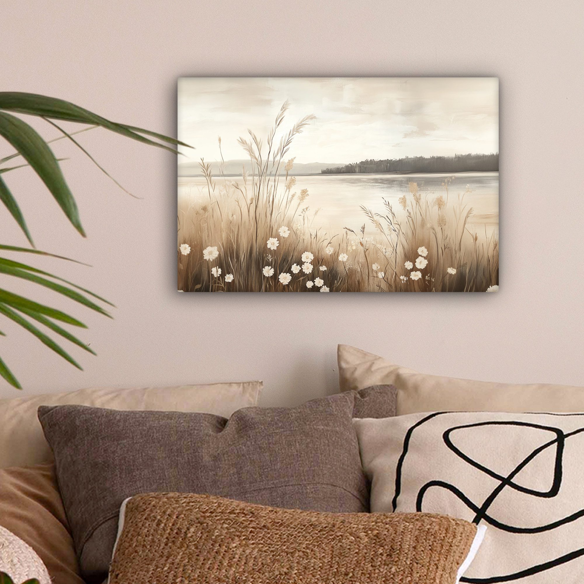 OneMillionCanvasses® Leinwandbild See - Wasser - Natur - Beige, Fotodruck ( günstig online kaufen