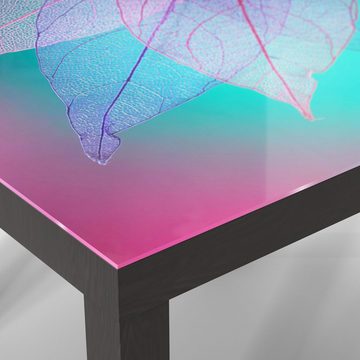 DEQORI Couchtisch 'Transparenter Blattfächer', Glas Beistelltisch Glastisch modern