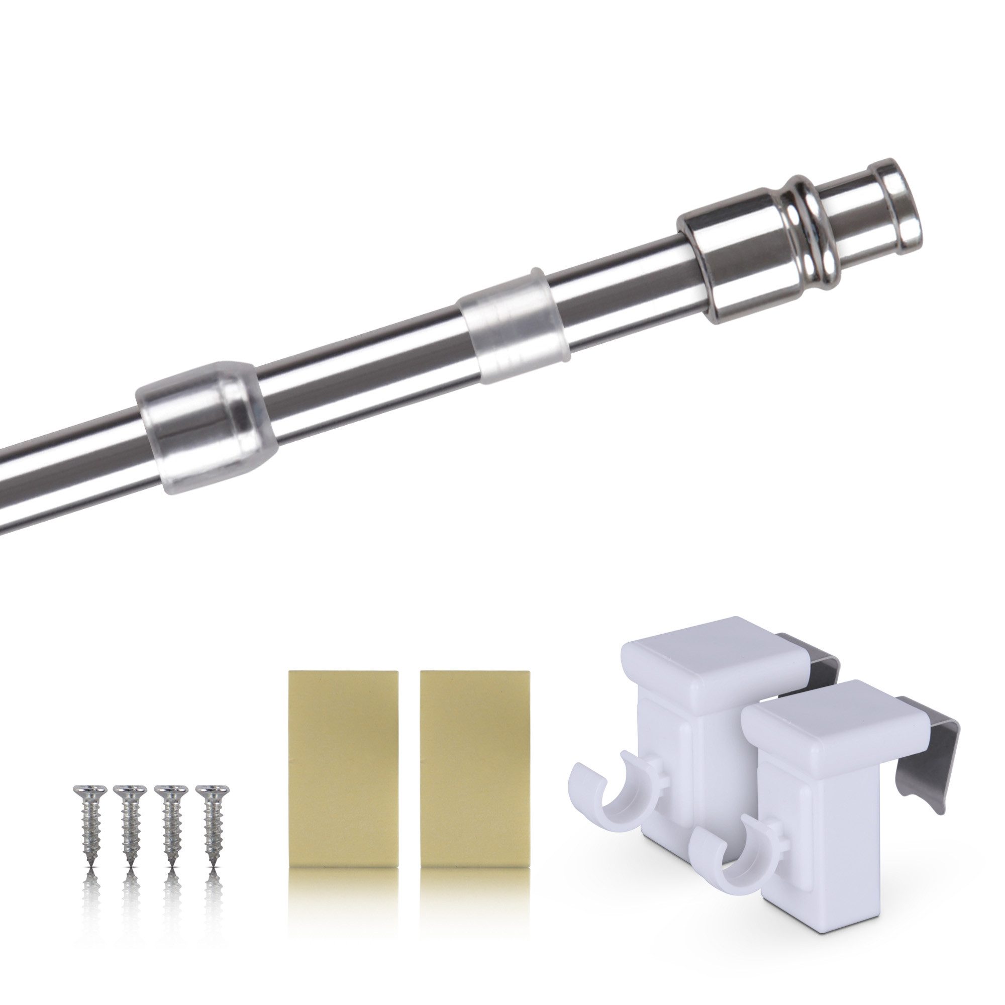 Bestlivings Caféhausstange mit Klemmträgern für Bistro-/Küchengardinen, Ø 1 günstig online kaufen