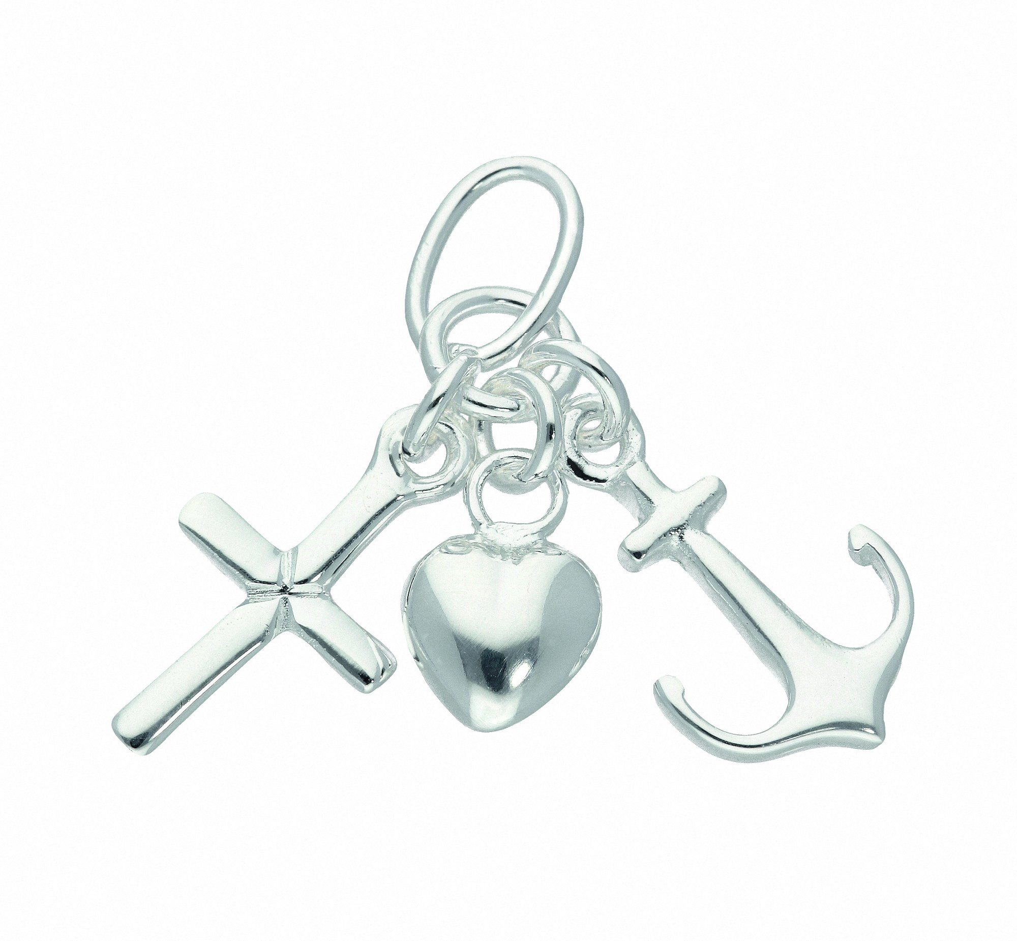 Adelia´s Kette mit Anhänger 925 Silber Anhänger Glaube-Liebe-Hoffnung,  Schmuckset - Set mit Halskette