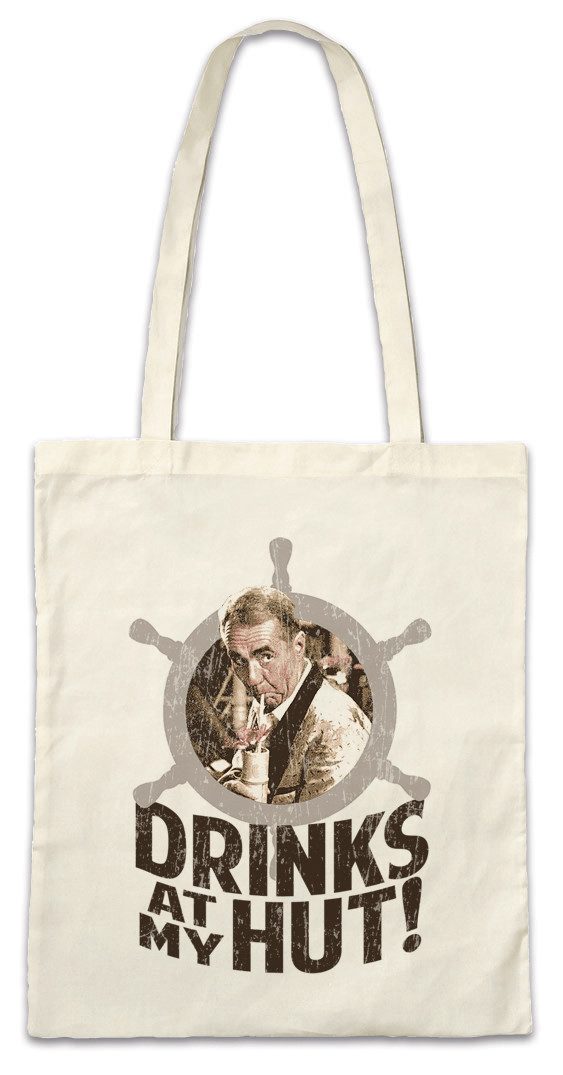 Urban Backwoods Beuteltasche Drinks At My Hut Stofftasche Gilligan's Retro Series Island Insel (1-tlg), Jonas Grumby Professor Roy