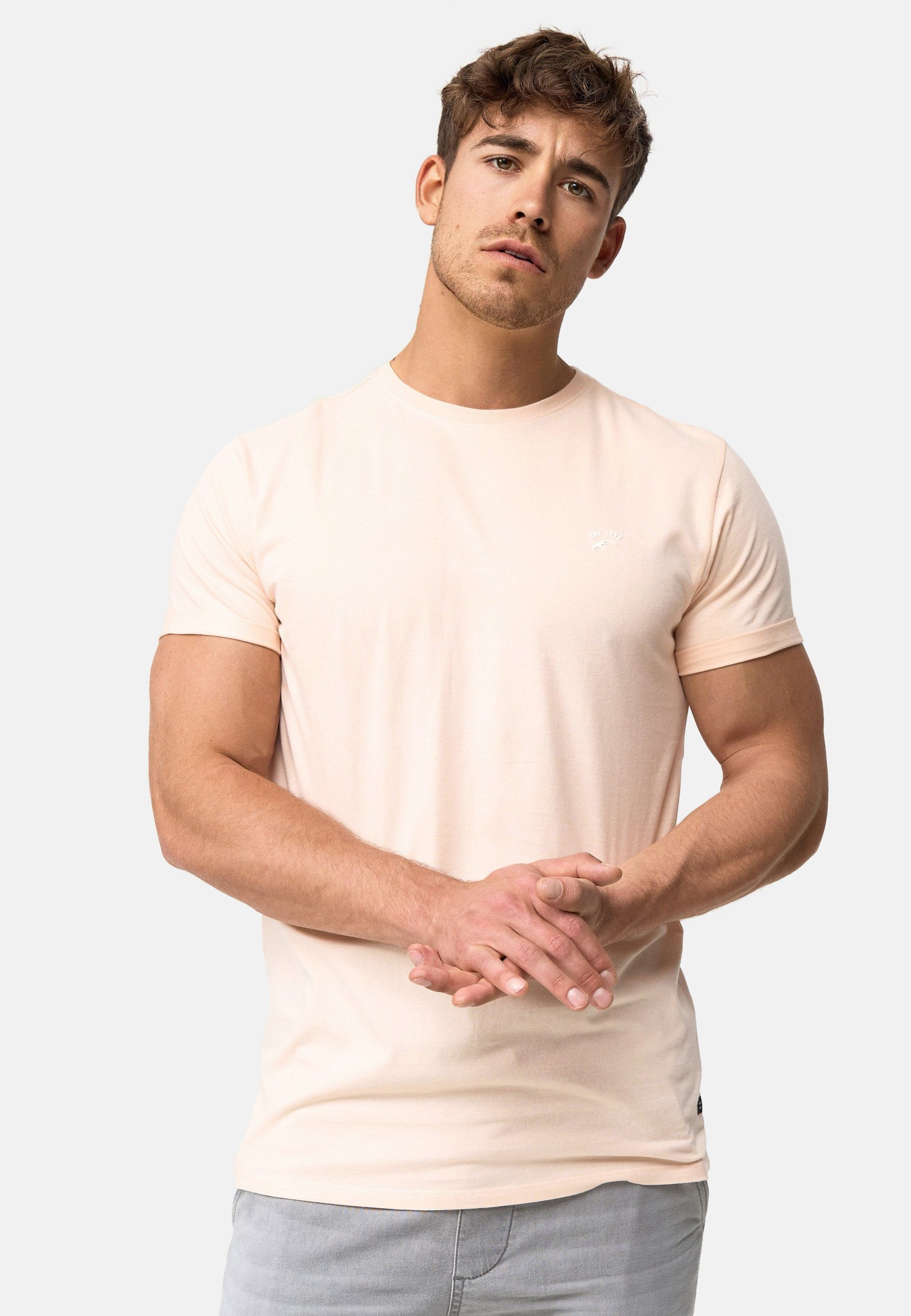 Indicode T-Shirt Kloge mit dezentem Label-Detail günstig online kaufen