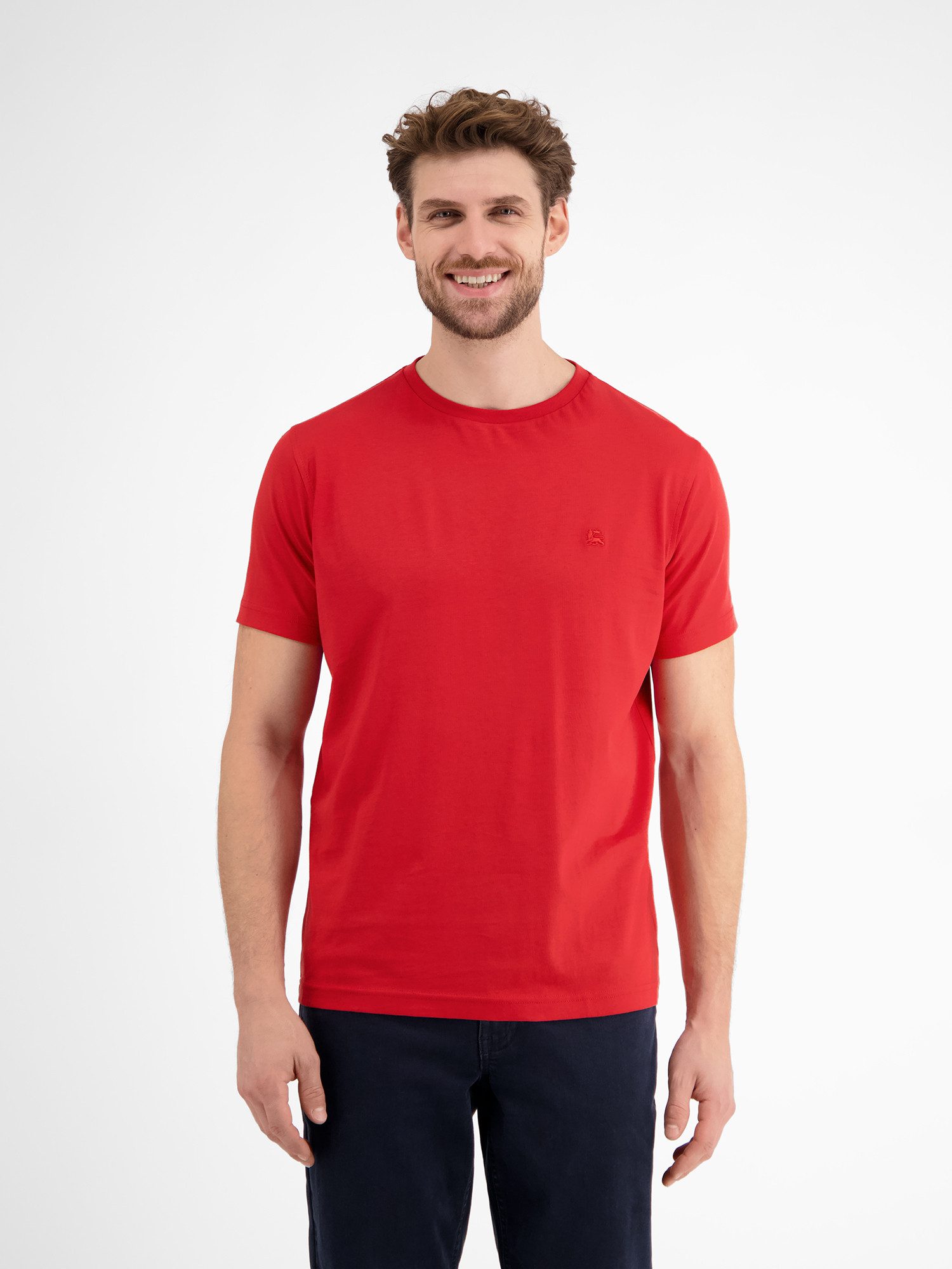 LERROS T-Shirt LERROS Basic T-Shirt mit Logostitch, unifarben günstig online kaufen