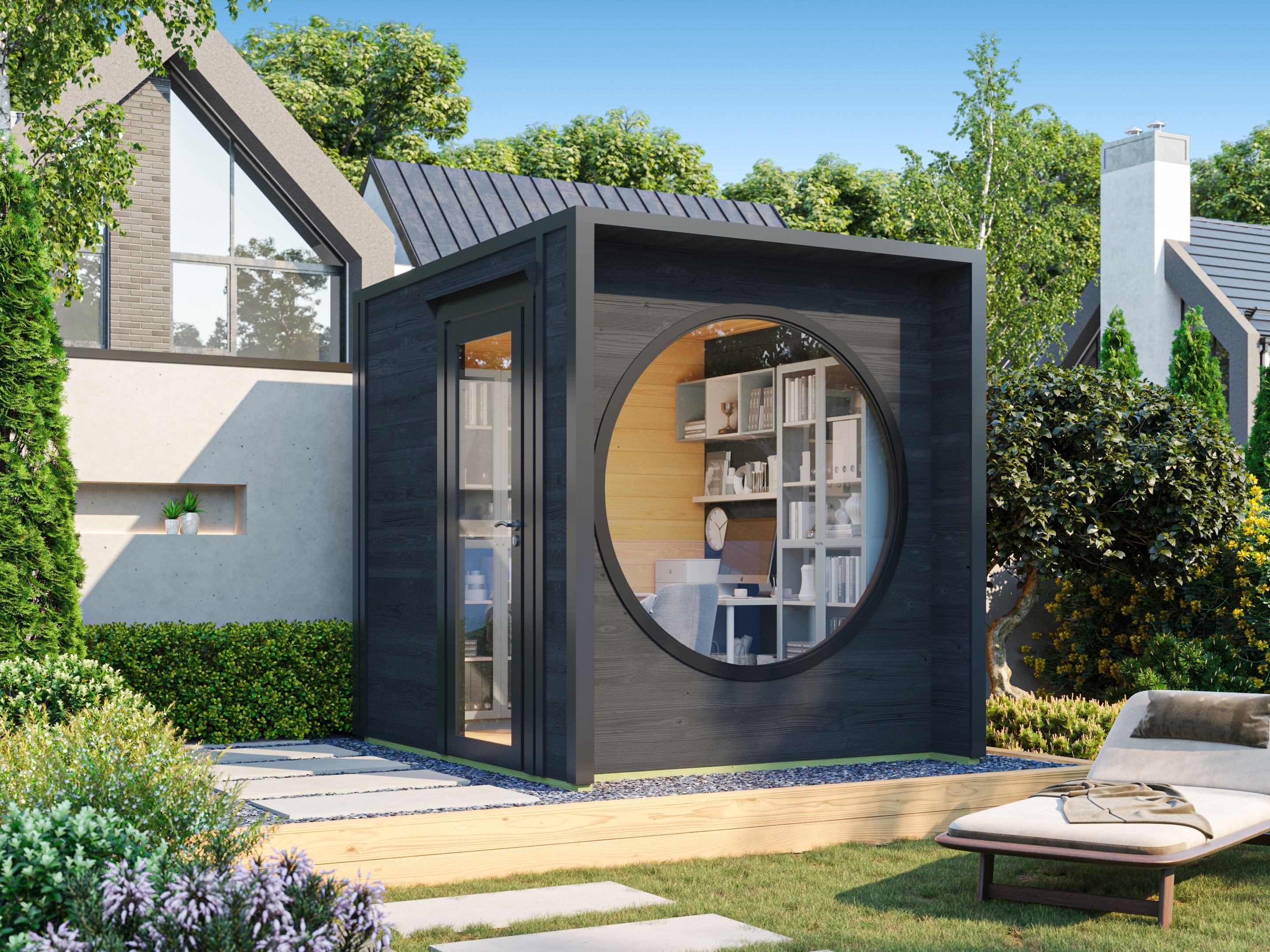 Fjordholz Gartenhaus Office Box Größe XXS schwarz