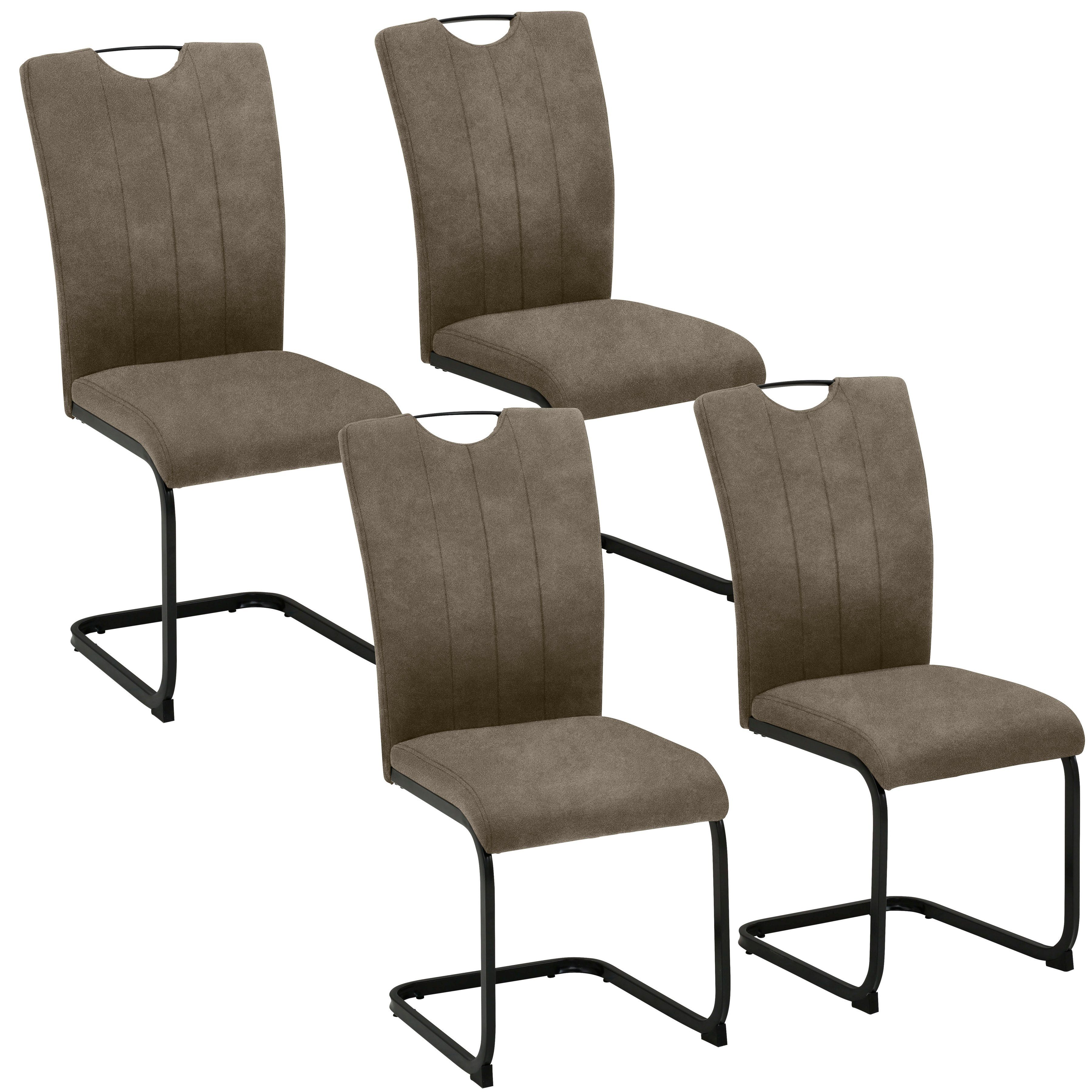 Home affaire Freischwinger Napoli (Set, 4 St), Vintage-Mikrofaser Bezug, Belastbarkeit bis 130kg, im 2er oder 4er Set