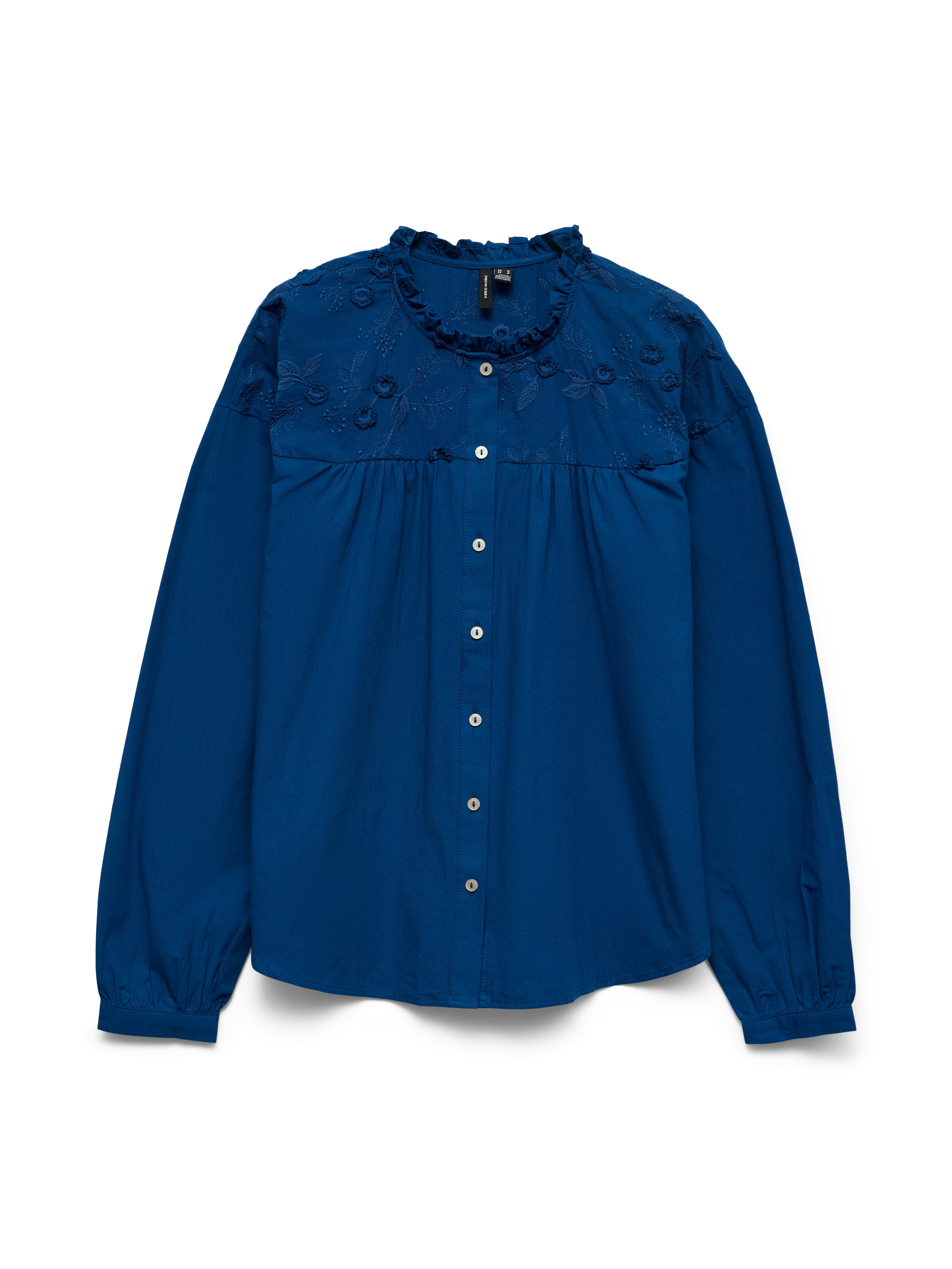 Vero Moda Langarmbluse VMTUESDAY L/S DETAIL TOP WVN Baumwolle – Bild 4 von 4