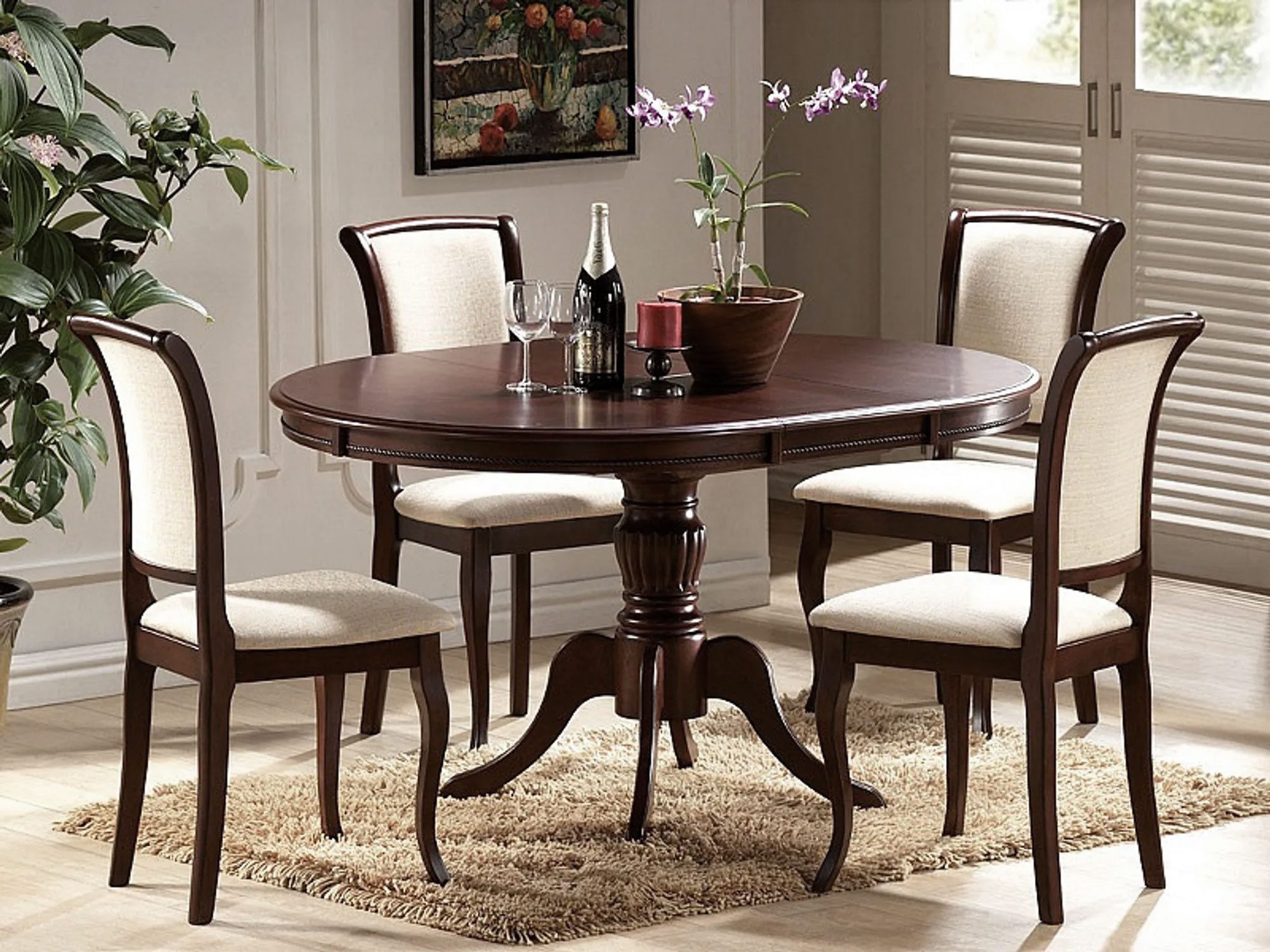 Feldmann-Wohnen Esszimmerstuhl Olivia (6 St), 6er Set Nussbaum dunkel / bei günstig online kaufen