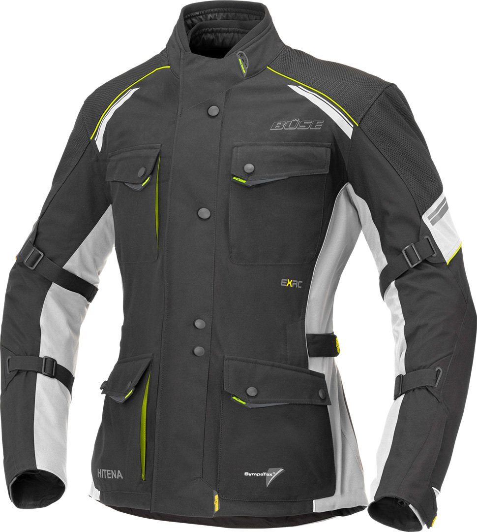 Büse Motorradjacke Porto Damen Motorrad Textiljacke Rückenprotektor enthalten,herausnehmbare Membrane,wasserdicht