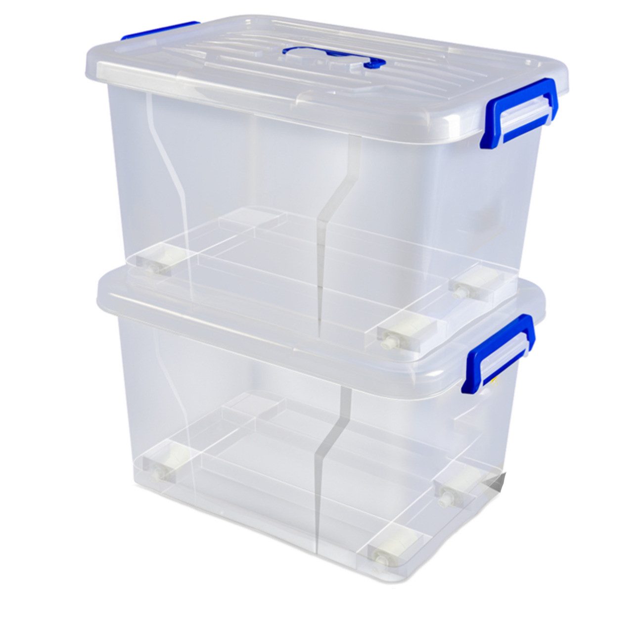 EBUY Aufbewahrungsbox 1/2/4-teiliges Aufbewahrungsbox-Set aus Kunststoff mit Deckel (2 St)