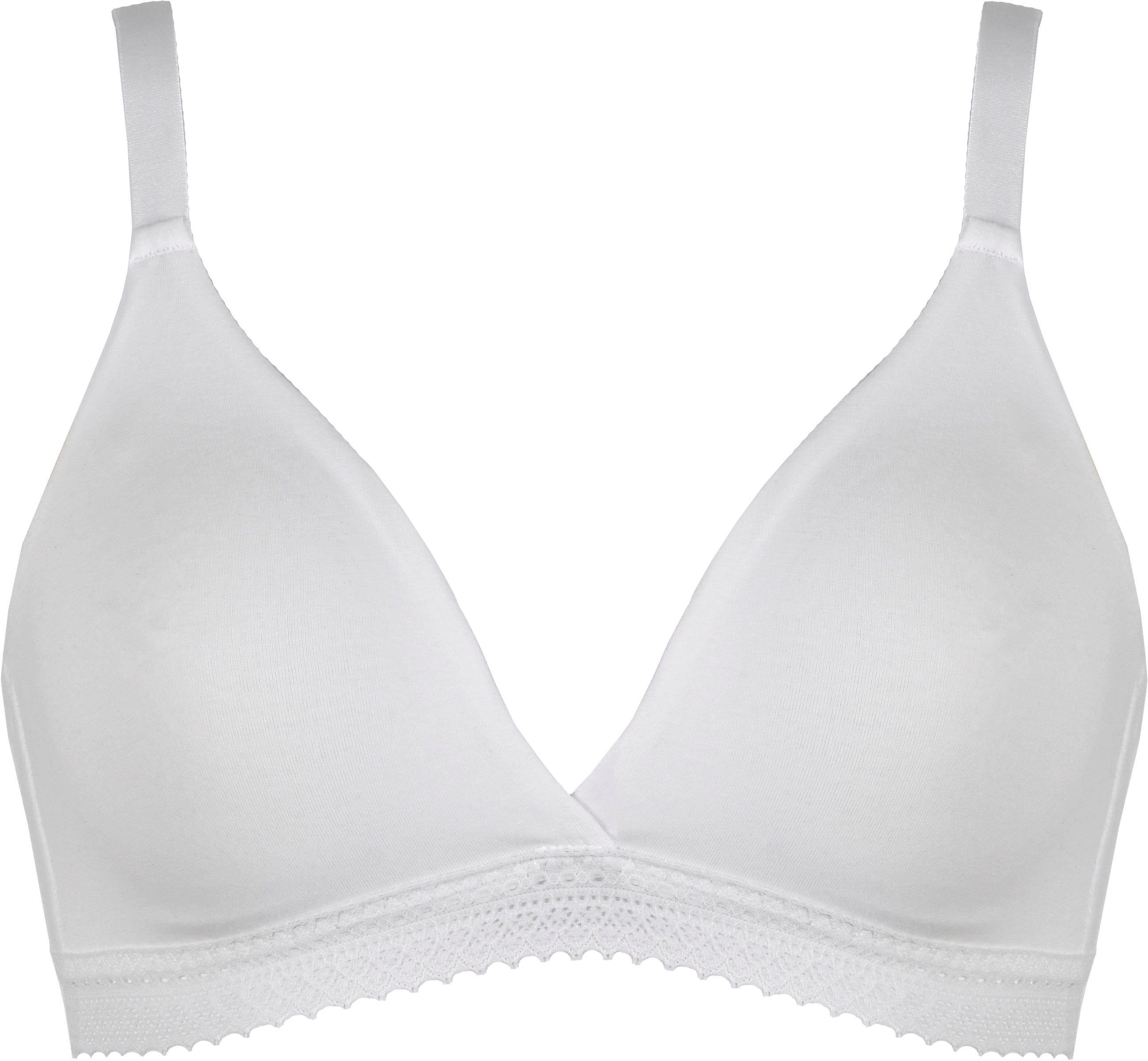 nahtlose 2-tlg) Soft-BH A-C, Cup Naturana Cups Häkelkante, feiner mit (Packung,