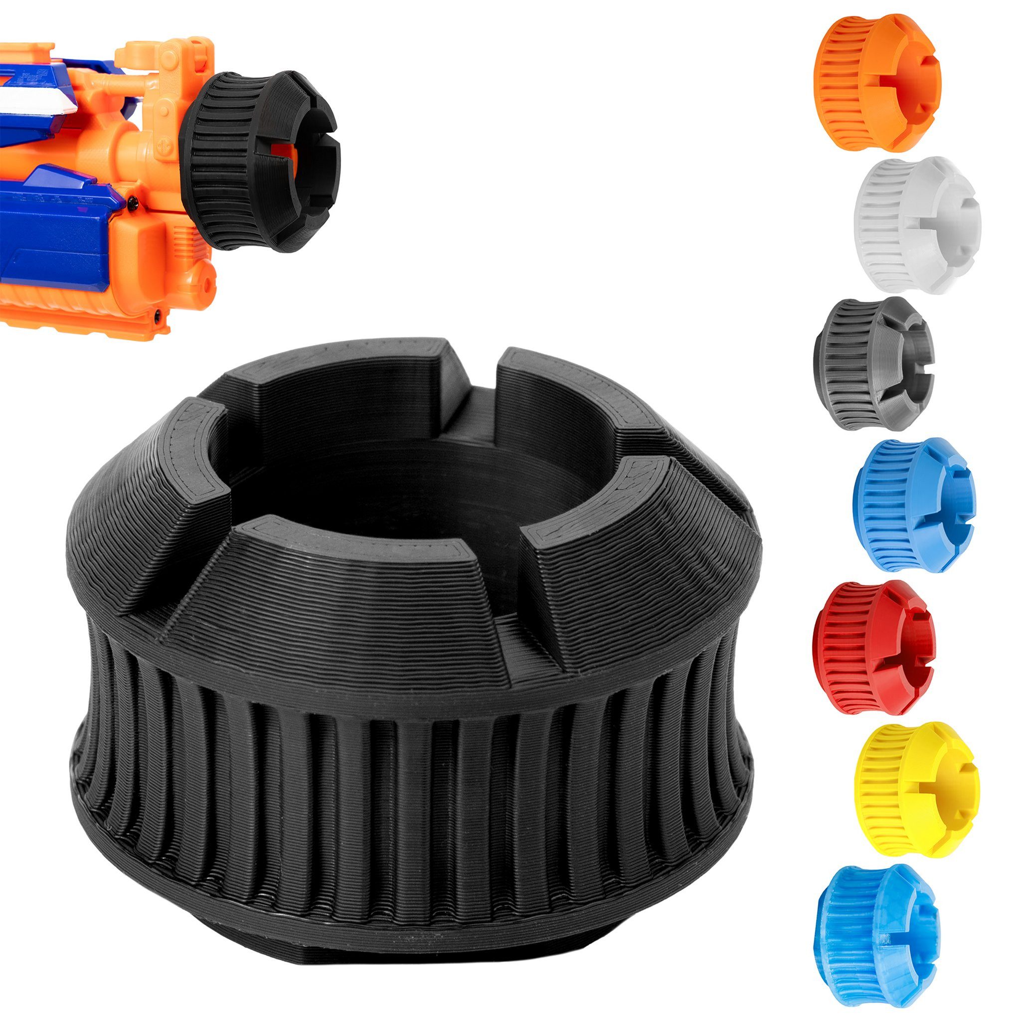 Blasterparts Blaster Laufaufsatz Pulse Flash, Taktisches Tuning für deinen Dartblaster: Flash Hider zum Aufstecken