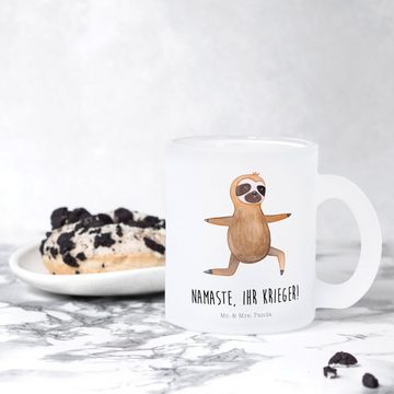 Mr. & Mrs. Panda Teeglas Faultier Yoga - Transparent - Geschenk, Tasse, Faultier Geschenk, Tee, Premium Glas, Liebevolles Design