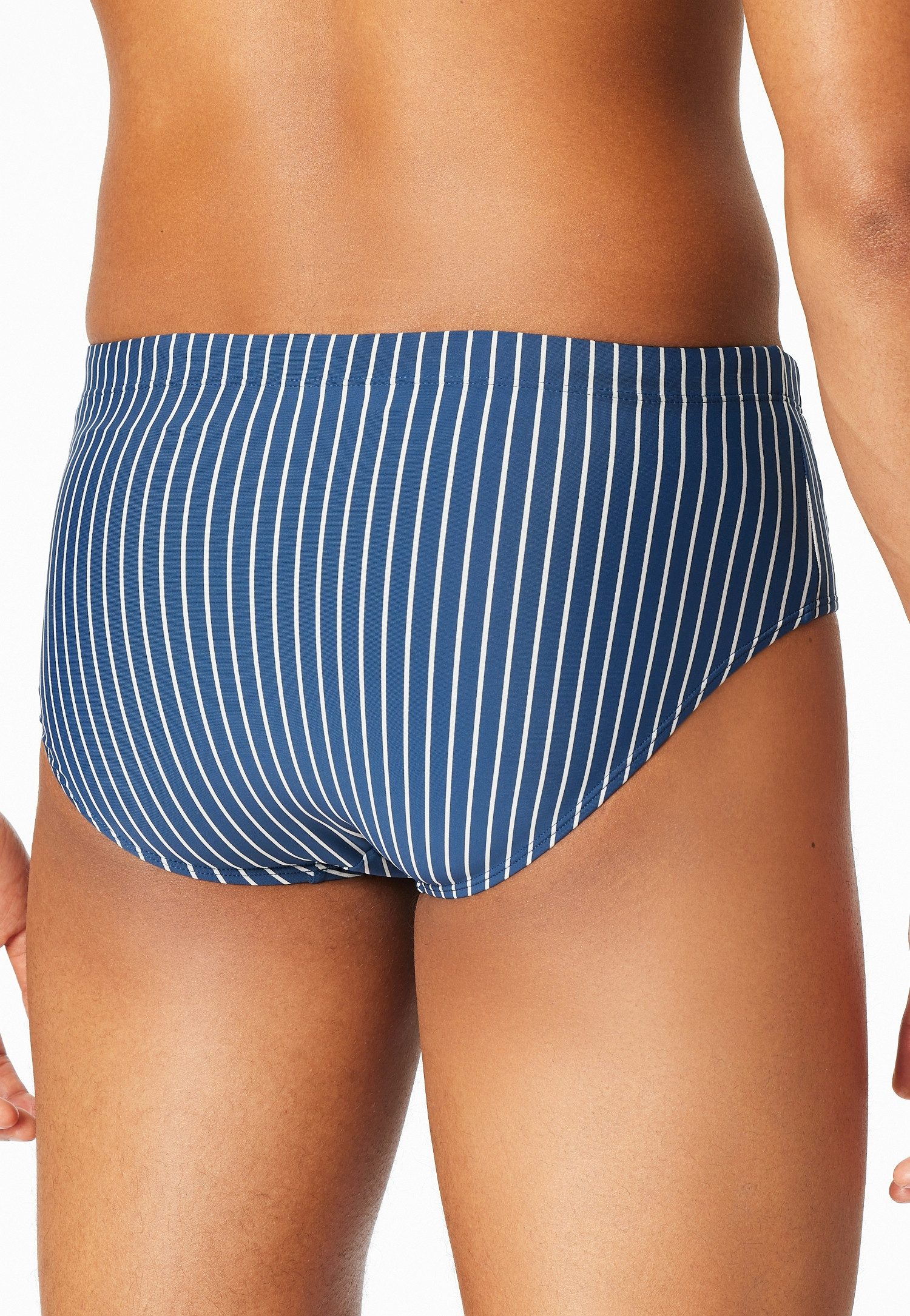 Schiesser Badeslip Aqua mit kleiner RV-Tasche, Bindekordel am Bund, gestreift – Bild 4 von 5