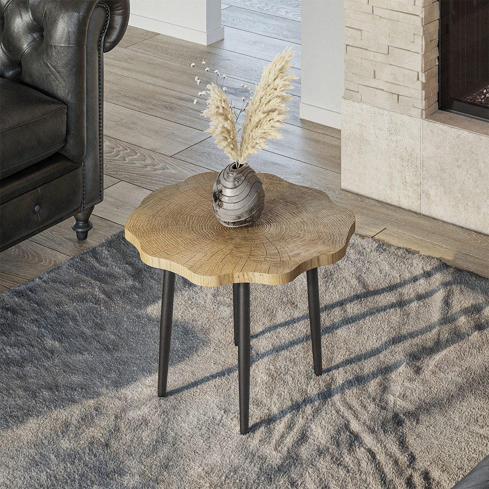 Vicco Couchtisch Ringo, Eiche/Schwarz, 60 x 60 cm günstig online kaufen