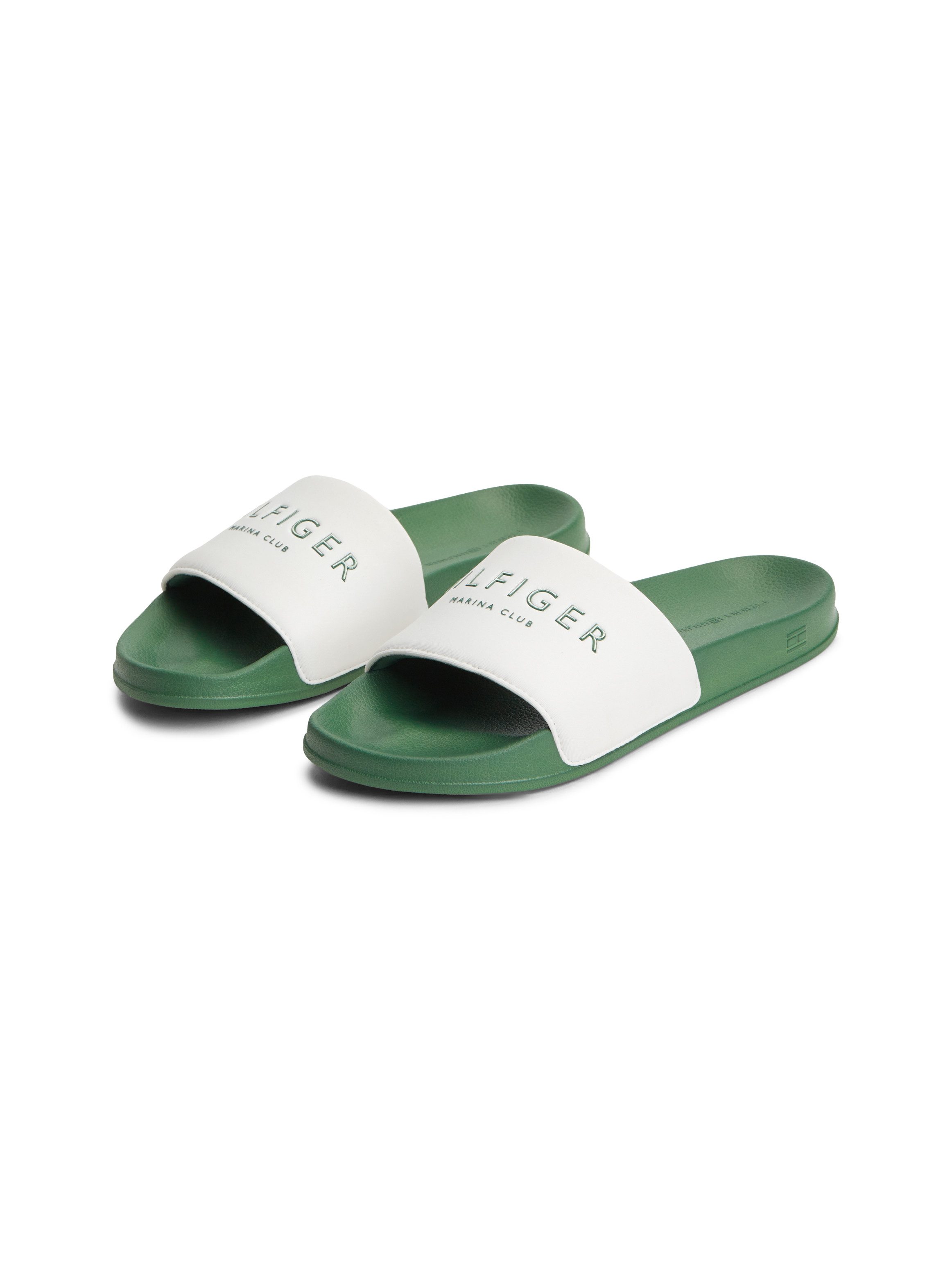 Tommy Hilfiger HILIFGER NEOPRENE POOL SLIDE Pantolette Sommerschuh, Poolslide mit Kontrast-Logoschriftzug, schmale Form