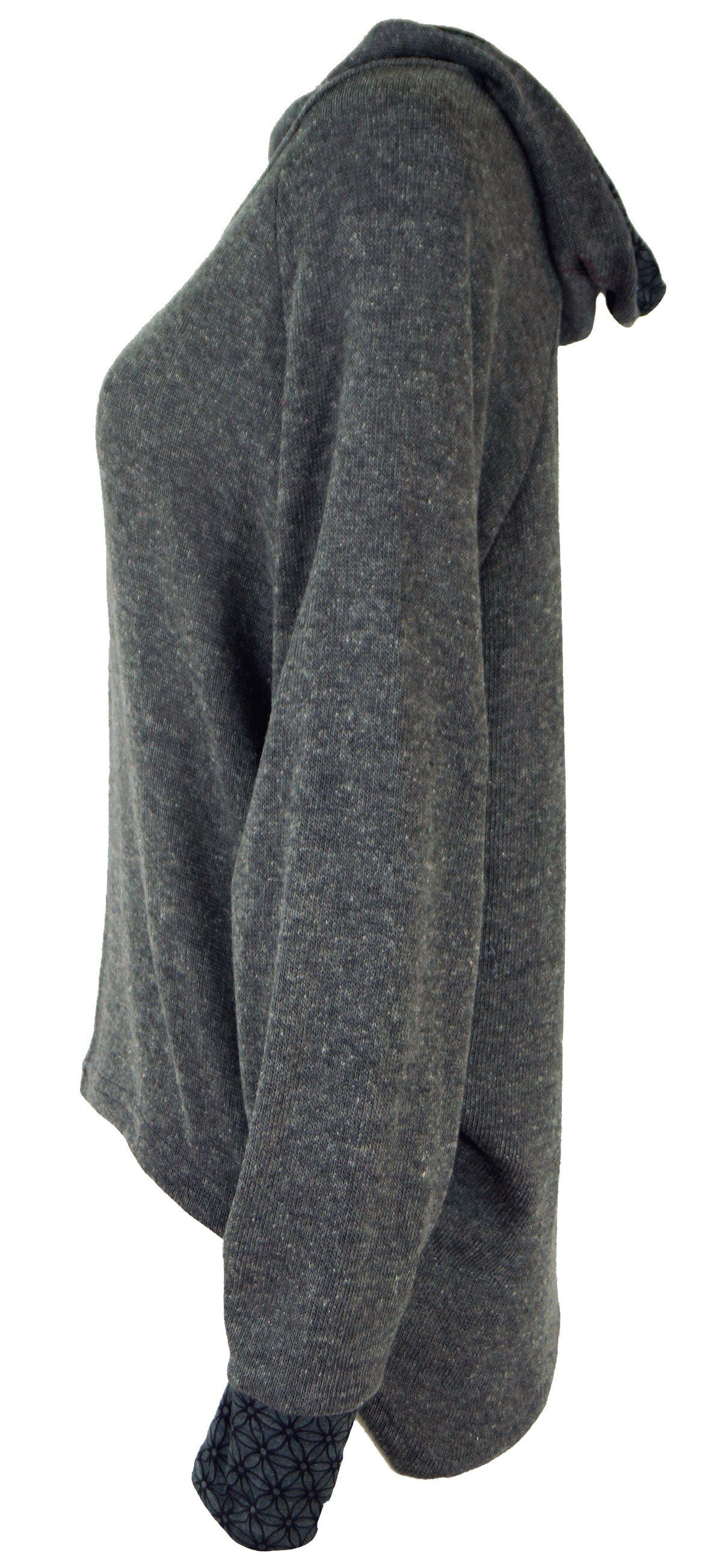 Bekleidung Kapuzenpullover Pullover, Guru-Shop alternative Sweatshirt, Longsleeve grau Hoody, -..