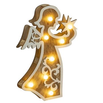 etc-shop LED Dekolicht, Weihnachtsdeko LED Figuren Holzdekoration