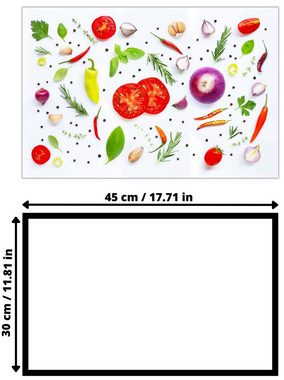 Victor (Zenith) Acrylglasbild Acrylglasbild \"Gemüse mit weißem Hintergrund\" - Größe: 30 x 45, Lebensmittel, in 30x45cm, Glasbilder Küche, Wanddeko, Küchenbild