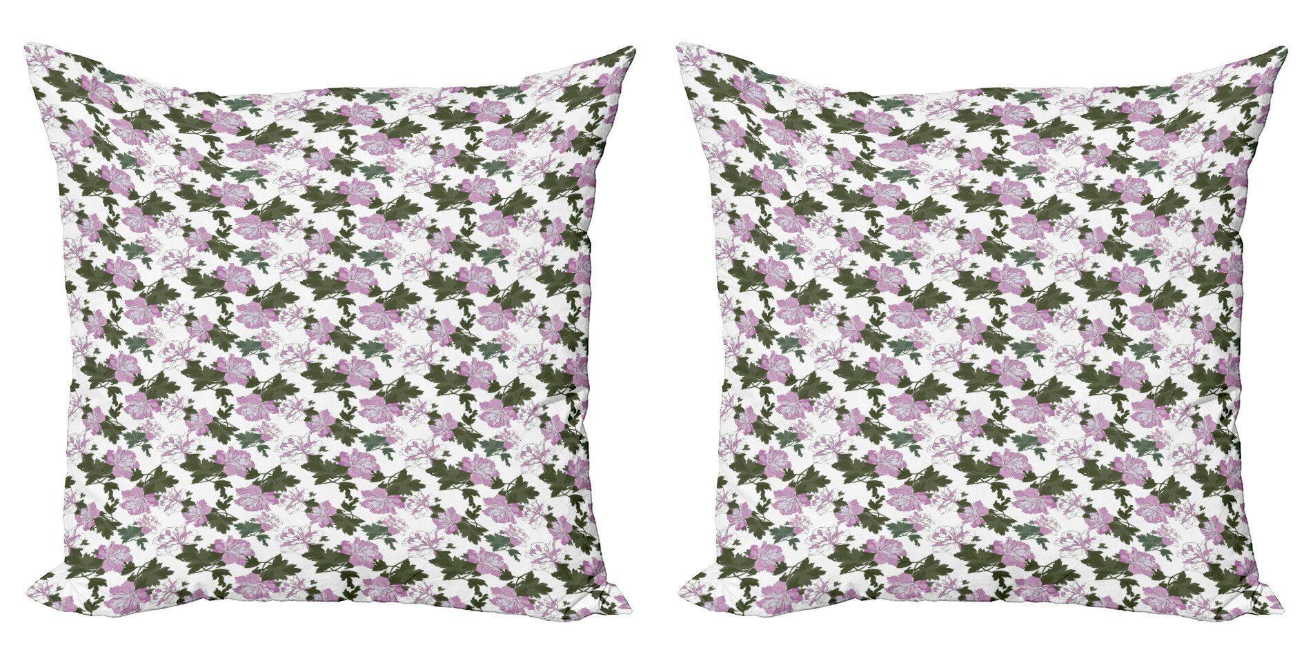 Kissenbezüge Doppelseitiger (2 Pfingstrose Blumen-Blüten Töne Accent Stück), Modern Violette Abakuhaus Digitaldruck,