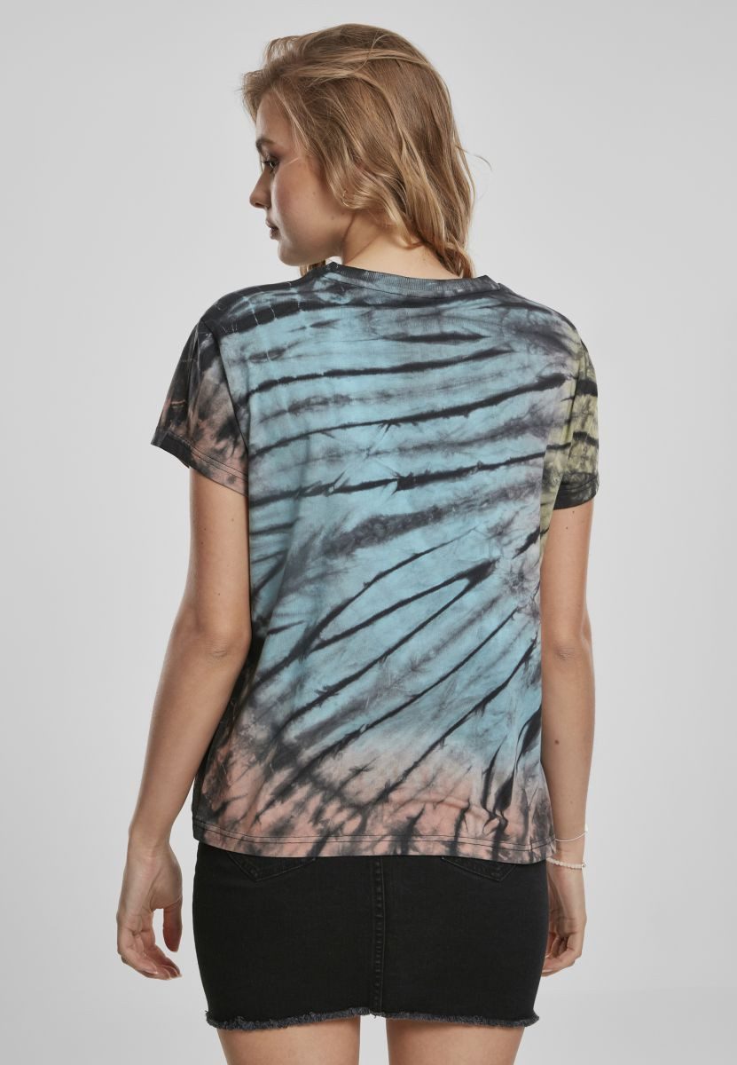 URBAN CLASSICS Rundhalsshirt Ladies Tie Dye Boyfriend Tee Damen T-Shirt
