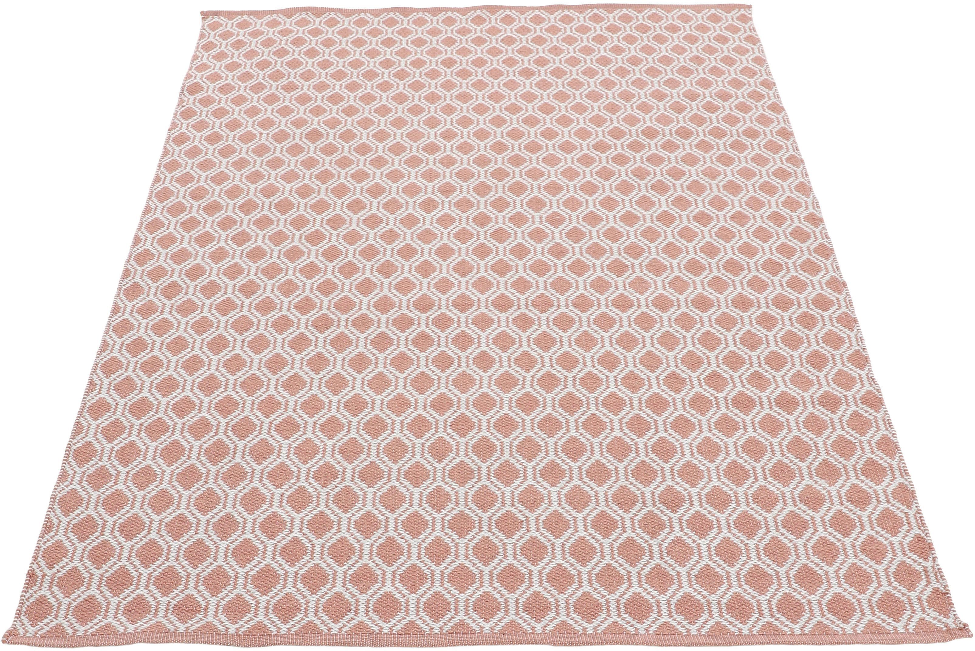 Frida carpetfine, rechteckig, Flachgewebe, Material Höhe: 100% Sisal rosa mm, recyceltem Optik 7 Wendeteppich, 204, (PET), Teppich