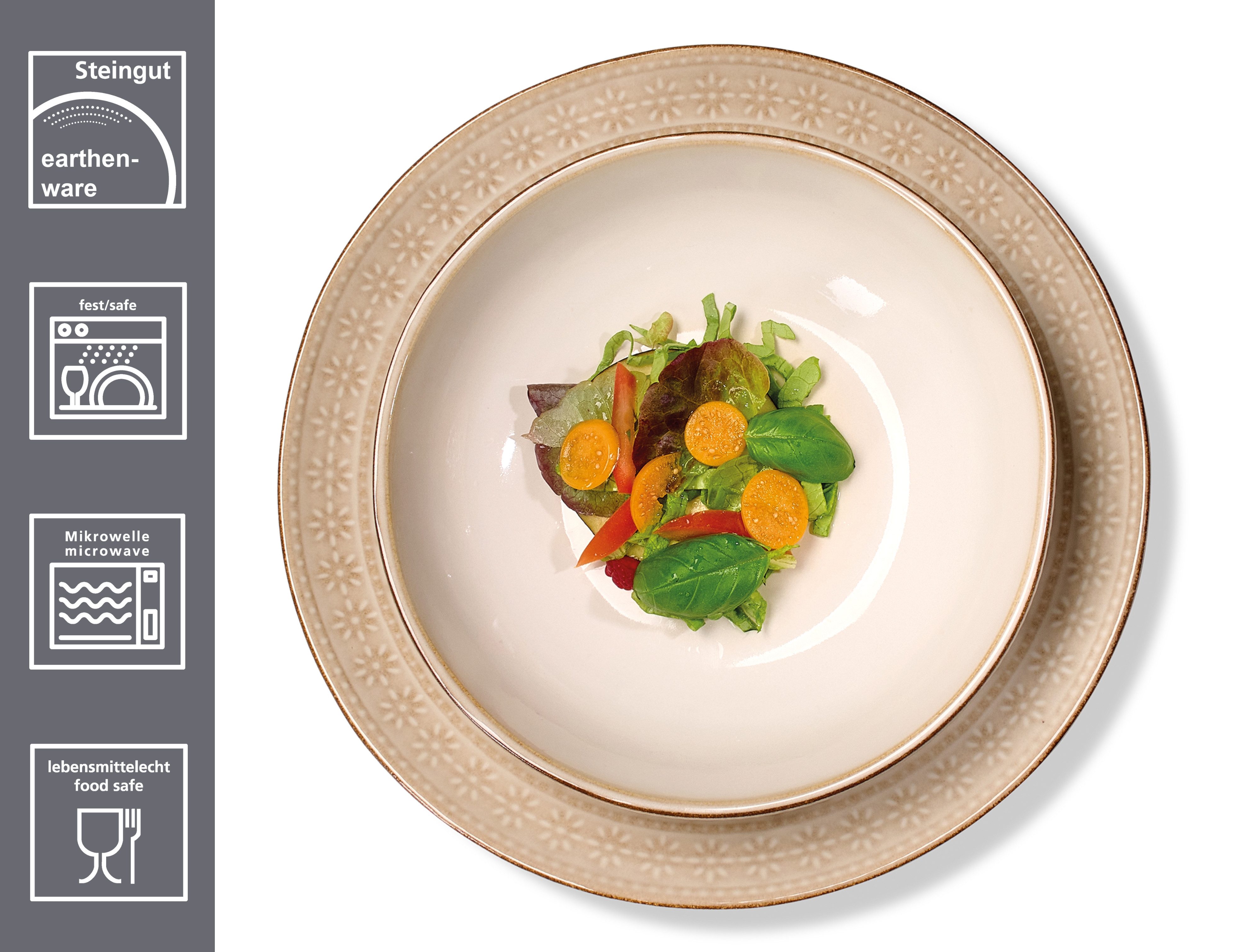 Ritzenhoff & Breker Tafelservice Omara (8-tlg), 4 Personen, Steingut, Teller Set, Reaktivglasur, jedes Stück ein Unikat