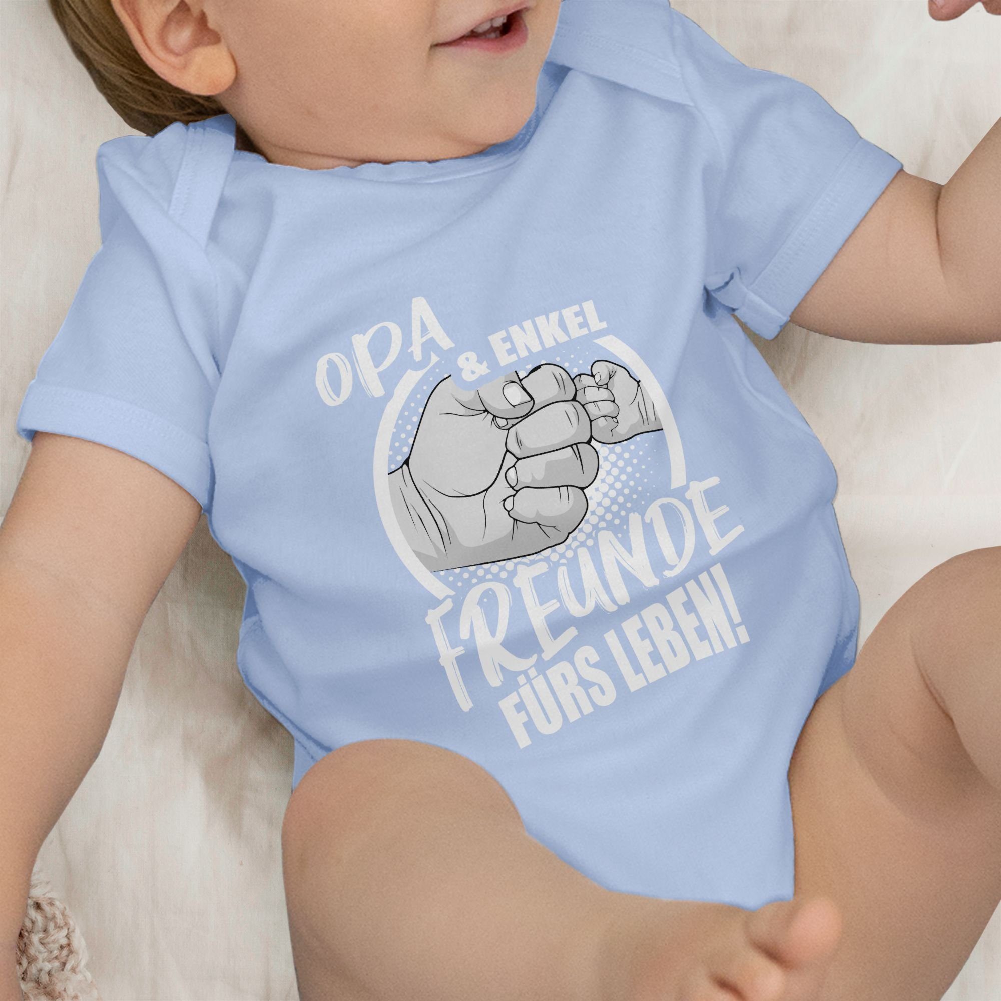 Shirtracer Shirtbody Opa & Enkel fürs Baby Babyblau 3 Partner-Look Familie Freunde Leben