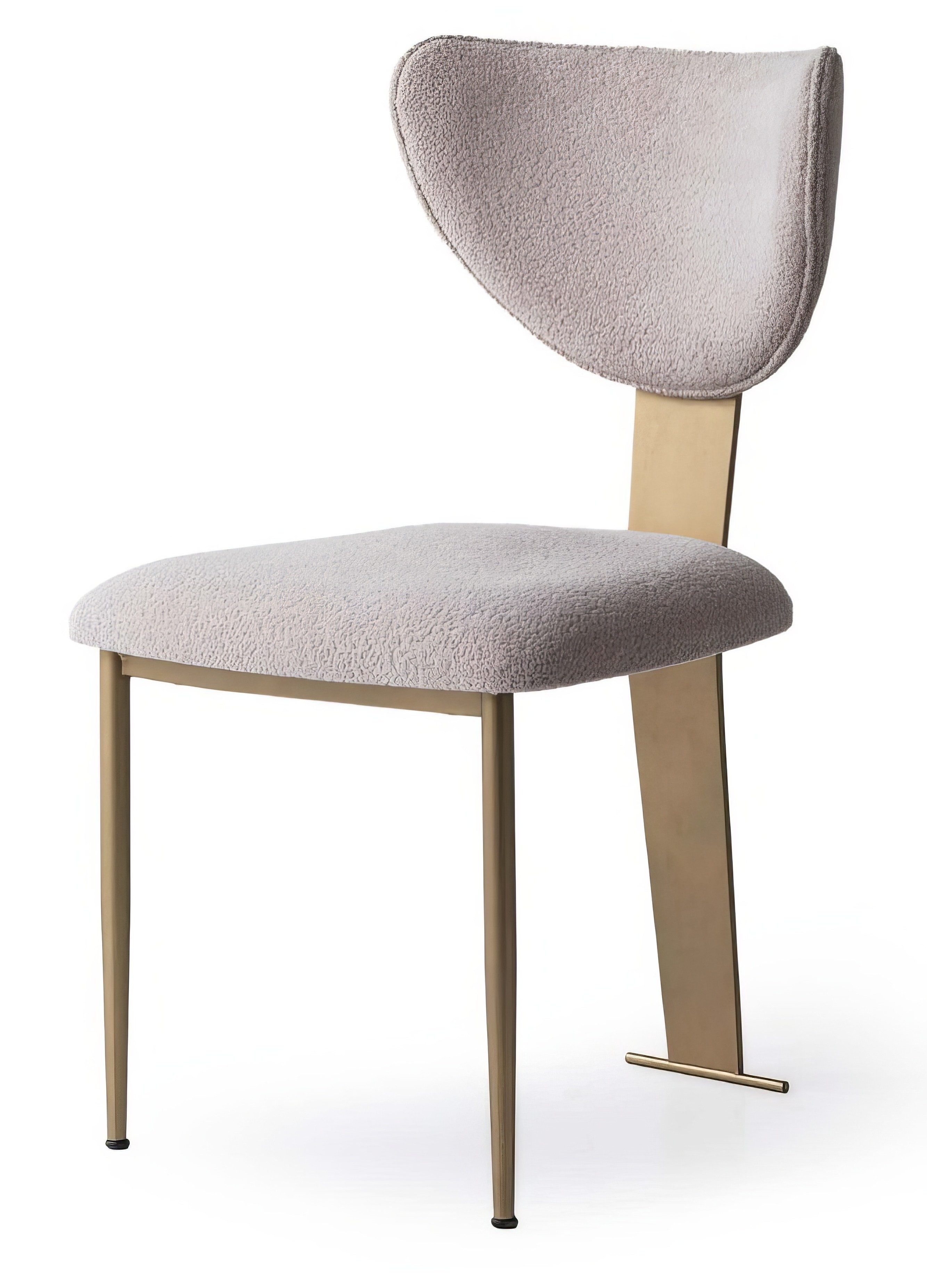 Esszimmerstuhl Gepolsterter Esszimmerstuhl in Grau mit modernem Gold-Design