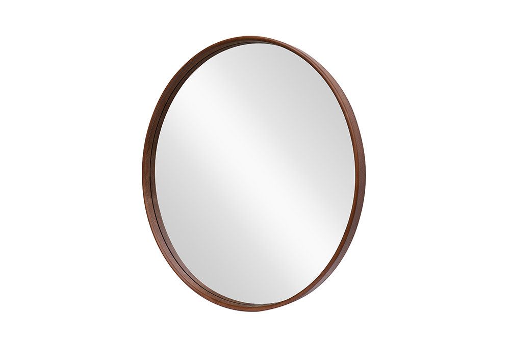riess-ambiente Wandspiegel PORTRAIT Ø70cm braun - Walnussholz-Design, rund, Accessoire, Flur (Einzelartikel, 1-St), dekorativer Spiegel mit Rahmen – ideal für Wohn- oder Schlafzimmer