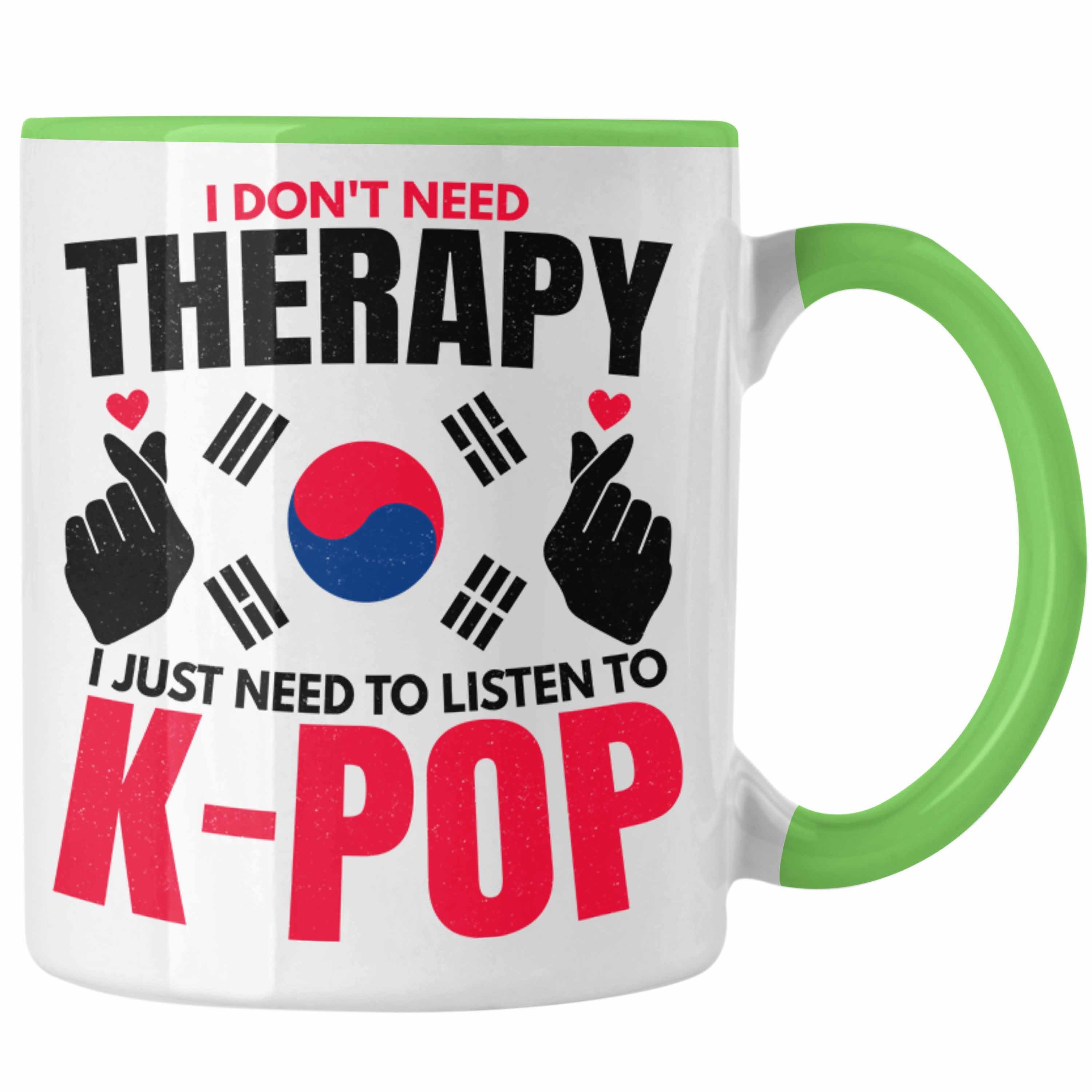 Trendation Tasse Trendation - K-Pop Tasse Geschenk Kpop Koreal Style Südkorea Geschenkidee Spruch Grün