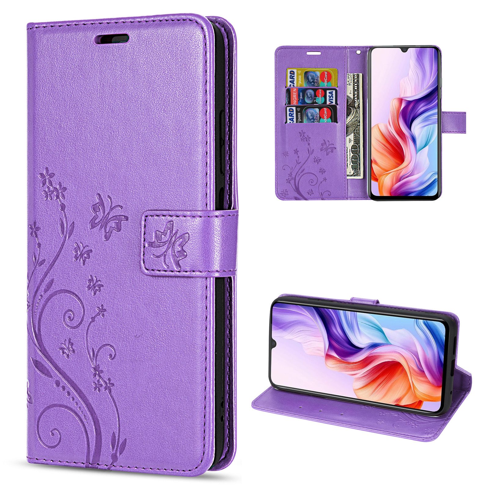 betterfon Handyhülle Handytasche für ZTE Blade V70 Max Klapphülle mit Kartenfächern, Bookstyle-Hülle mit Magnetverschluss, Smartstand & Kunstleder