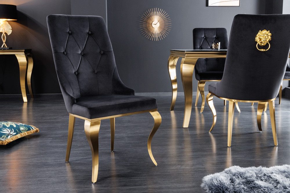 riess-ambiente Polsterstuhl MODERN BAROCK schwarz / günstig online kaufen