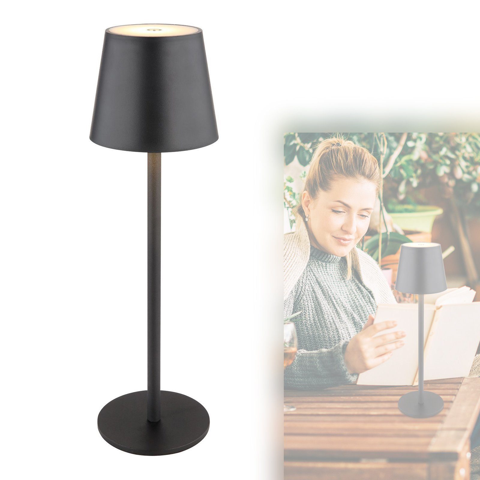 Tischleuchte Tischlampe kabellos mit Akku Touch Dimmer LED Tischleuchte Dimmbar