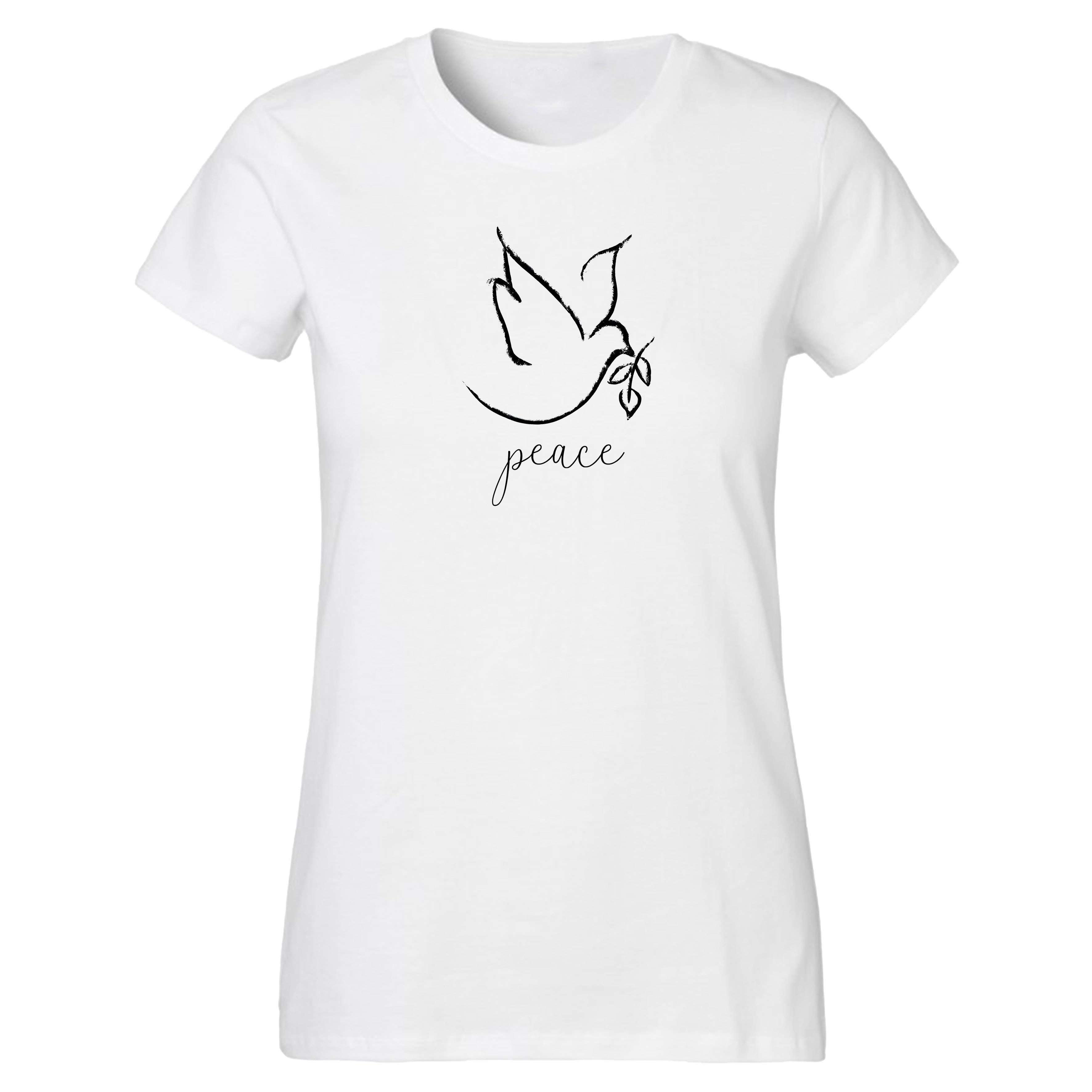 Banco T-Shirt Exklusives Kurzarm T-Shirt Damen Sommer Friedenstaube Unifarb günstig online kaufen