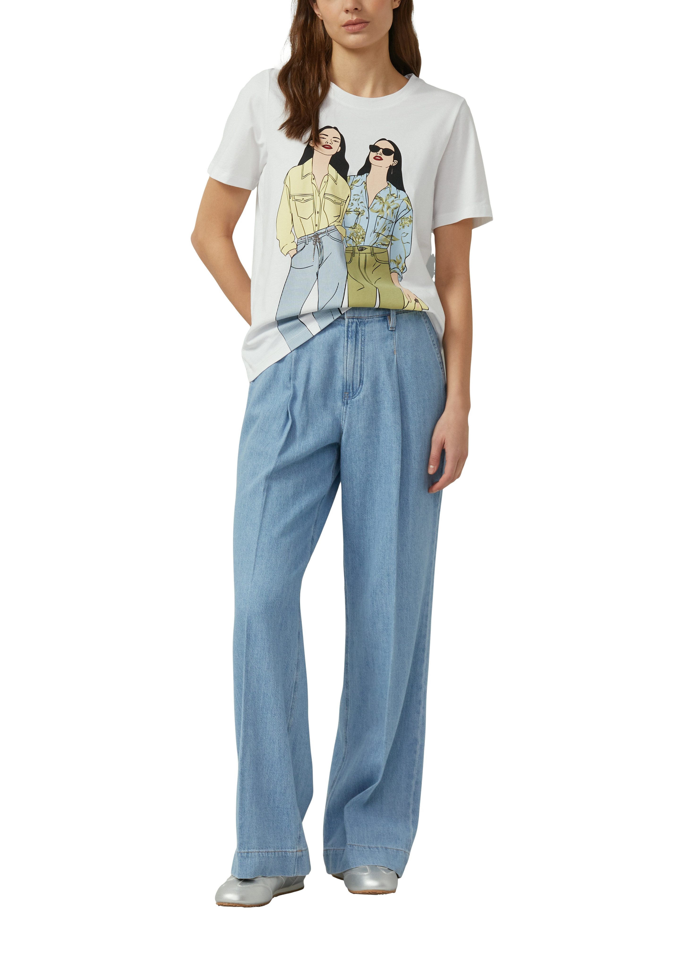 s.Oliver Kurzarmshirt mit großem Frontprint günstig online kaufen