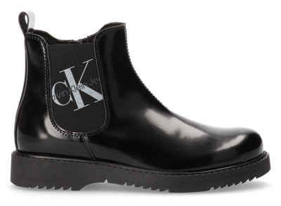 Calvin Klein Jeans CHELSEA BOOT BLACK Chelseaboots mit Logoschriftzug am Stretcheinsatz
