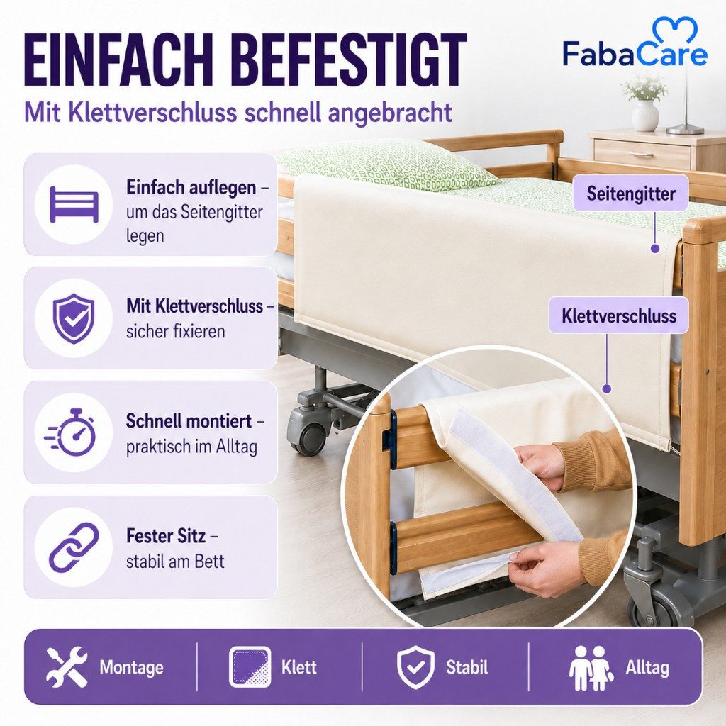 CARELINE Bettumrandung Seitengitterpolster Pflegebetten Seitenschutzpolster Bettschutzpolster – Bild 5 von 5