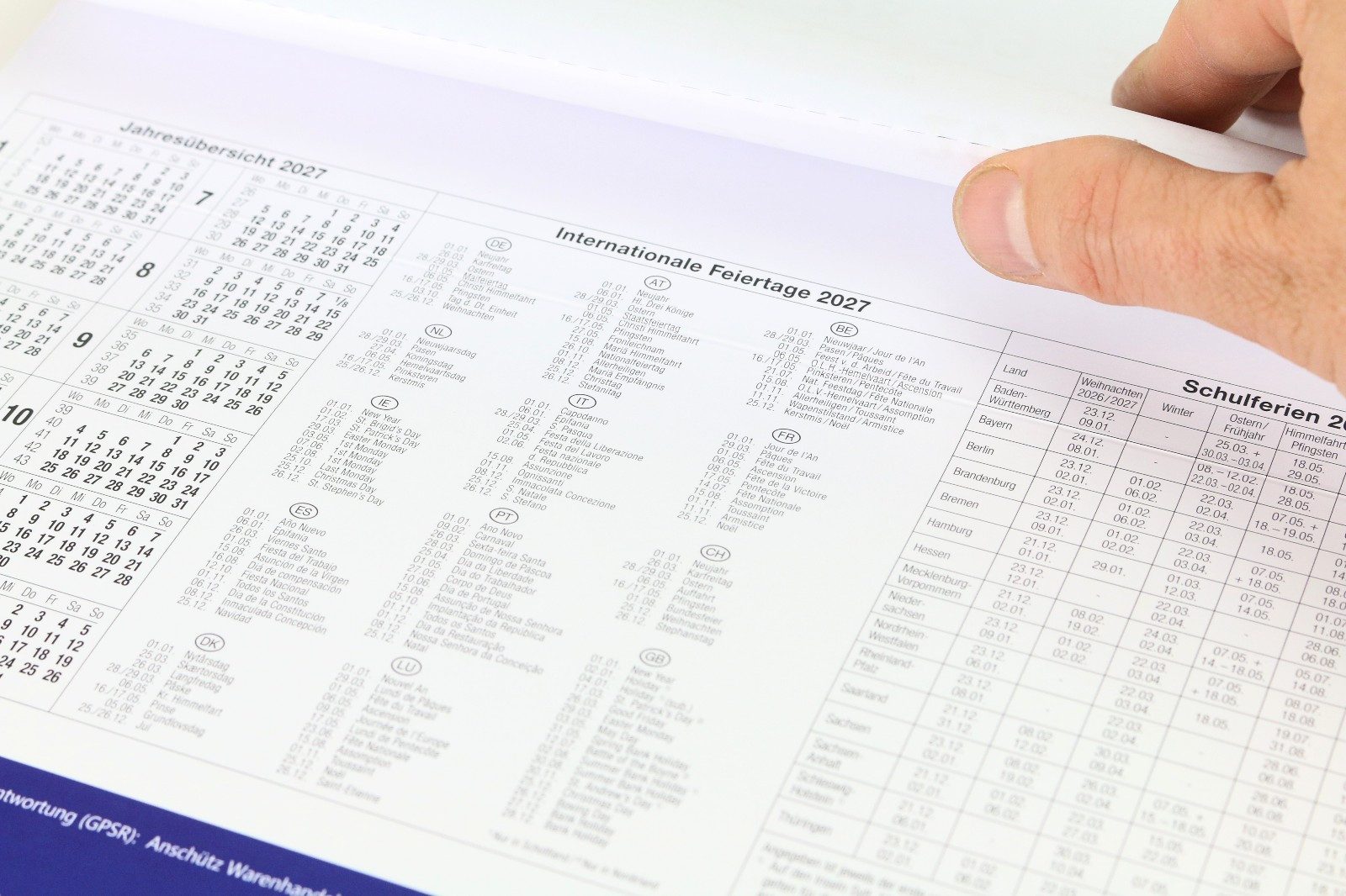 Anschütz Wandkalender 4-Monatskalender Kombi mit Notizstreifen 2027 – Bild 3 von 4