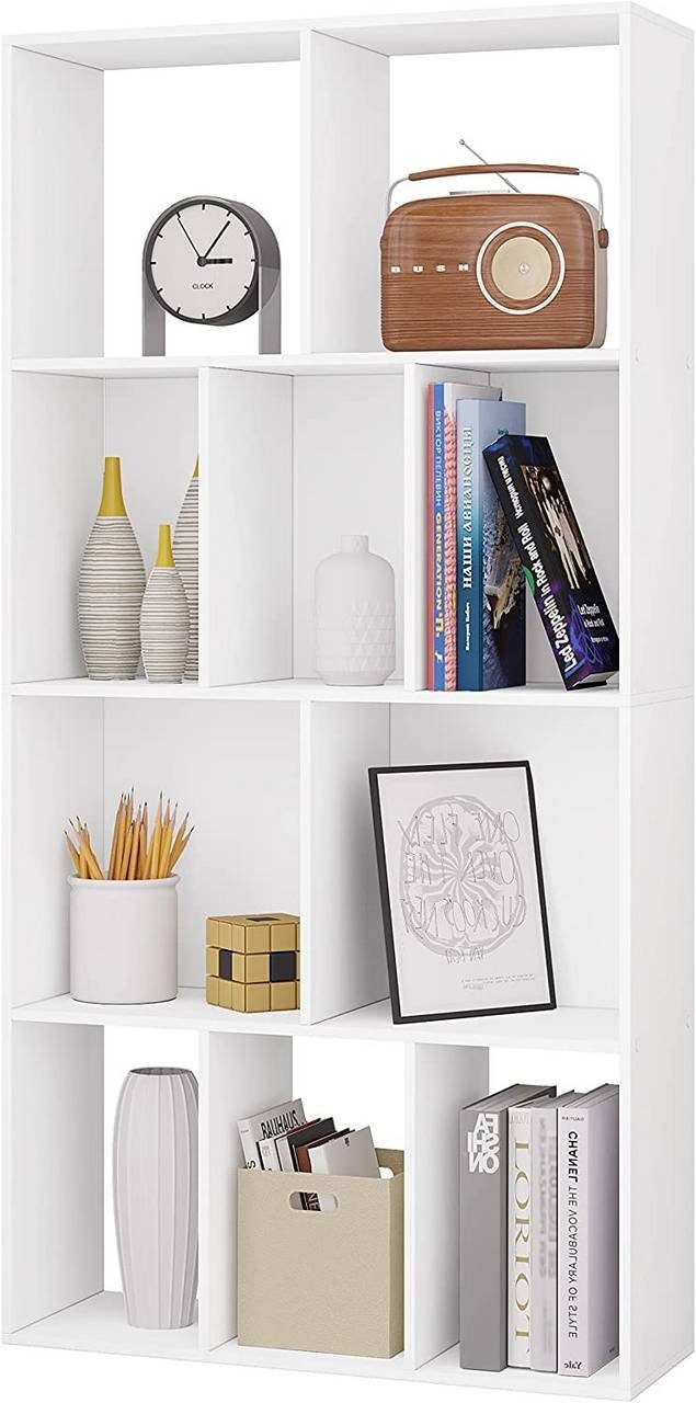 Woltu Bücherregal, 1-tlg., mit 4 Ebenen, Regal mit 10 Fächern, mit Kippschu günstig online kaufen