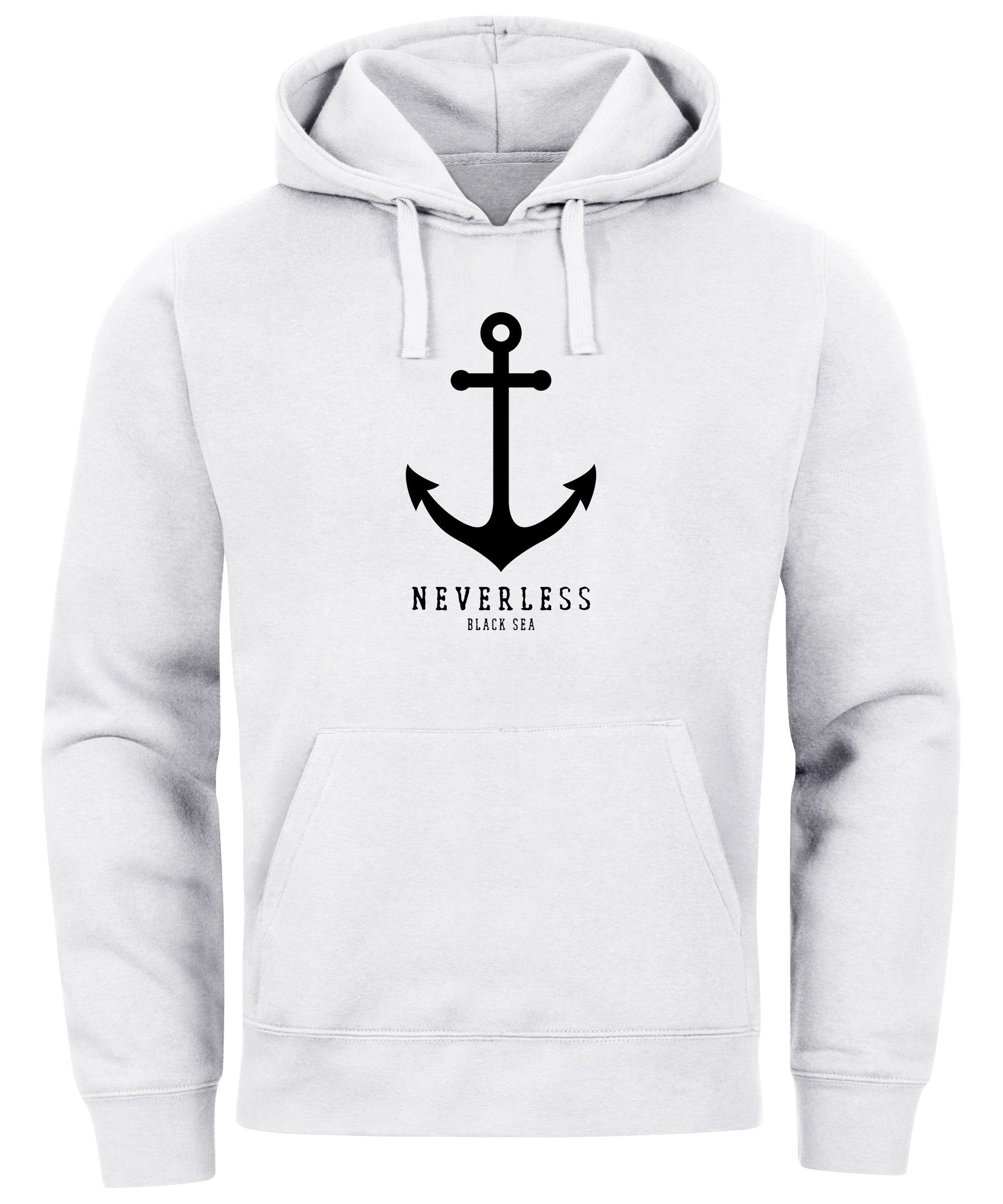 Neverless Hoodie Hoodie Herren Anker Nautical Sailor Segeln Kapuzen-Pullover Männer