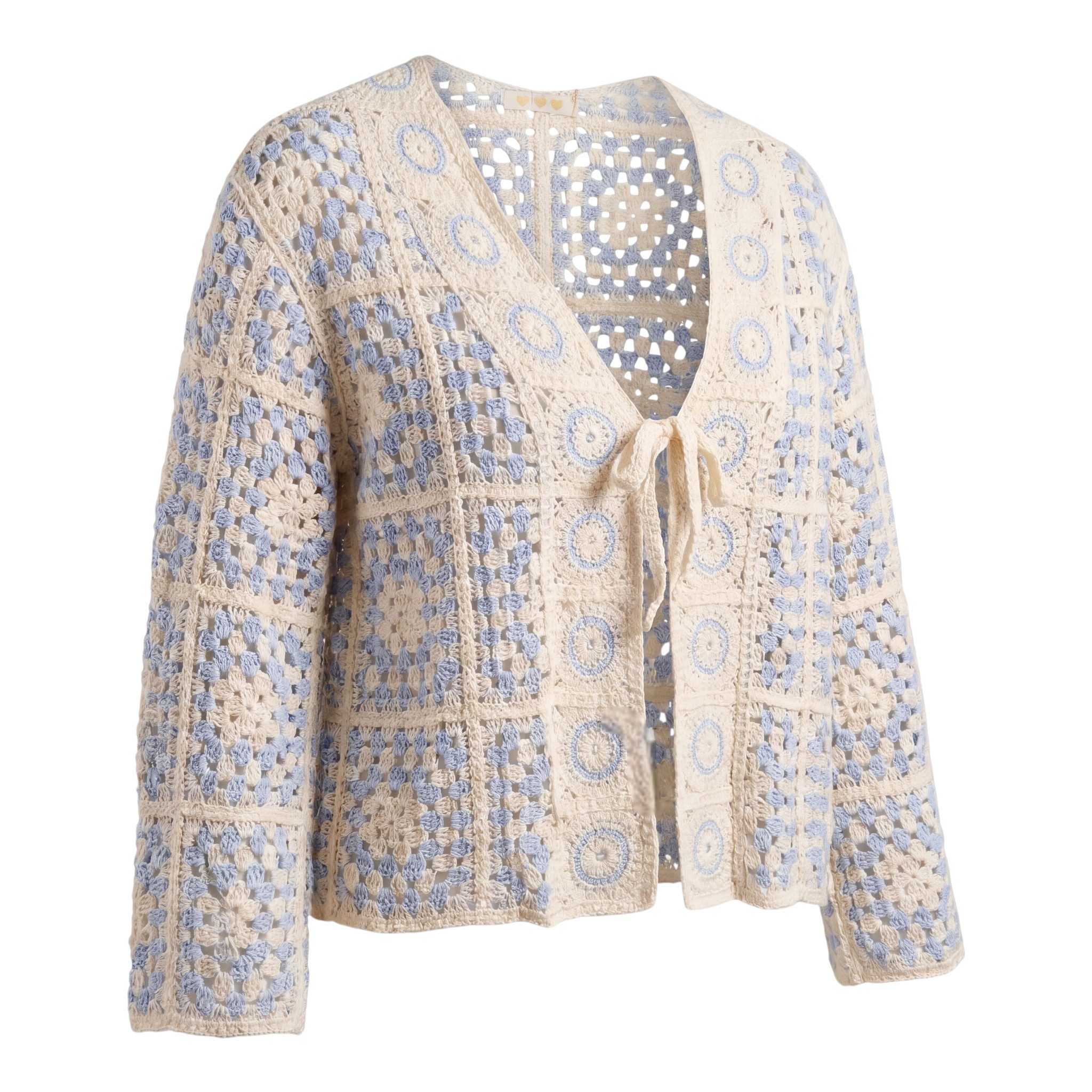 OriginalYou Strickjacke Cardigan Damen Sommerjacke leichter Häkel Strick Bolero One Size 38-42 (38/40 relaxed, 40/42 regular), Vintage Sommerlook