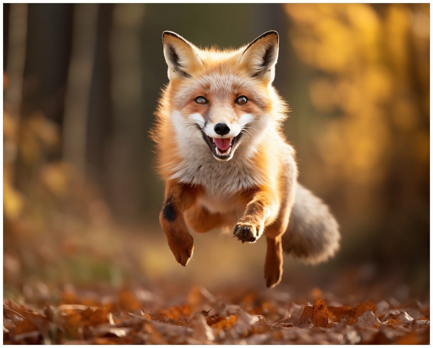 Wallario Poster, Rennender Fuchs, in verschiedenen Ausführungen