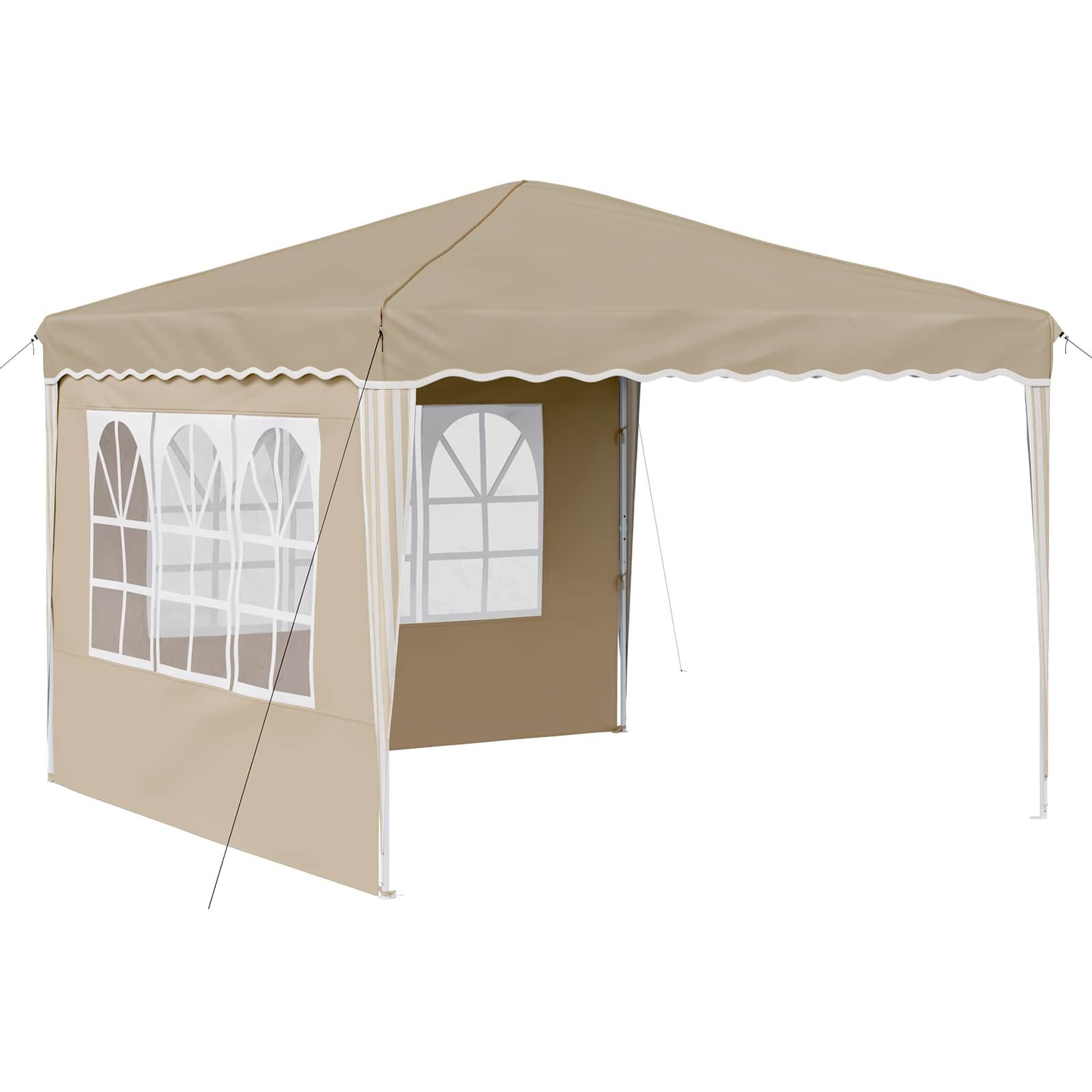 vidaXL Partyzelt Pop-up Partyzelt 288 x 288 x 245 cm Creme Oxford-Stoff