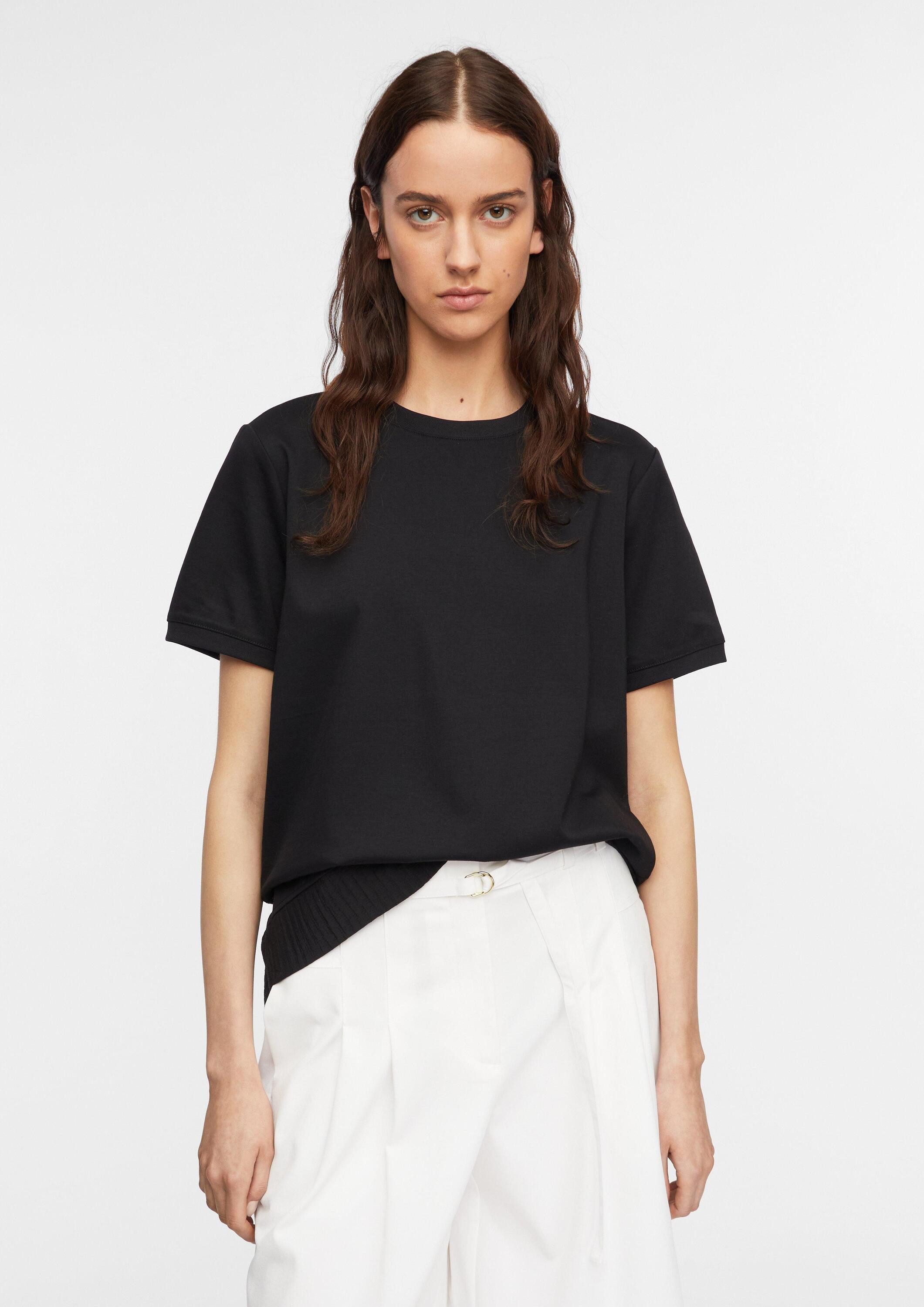comma Kurzarmshirt T-Shirt T-Shirt im Fabric Mix