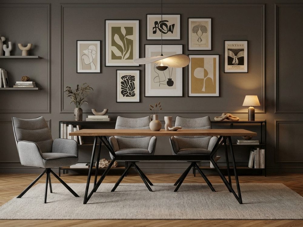 WOLF MÖBEL Esstisch Hudson Baumkantentisch "live edge", 175x90 cm, Eisengestell schwarz (175x90x77), Hudson Baumkantentisch "live edge", 175x90 cm, Eisengestell schwarz