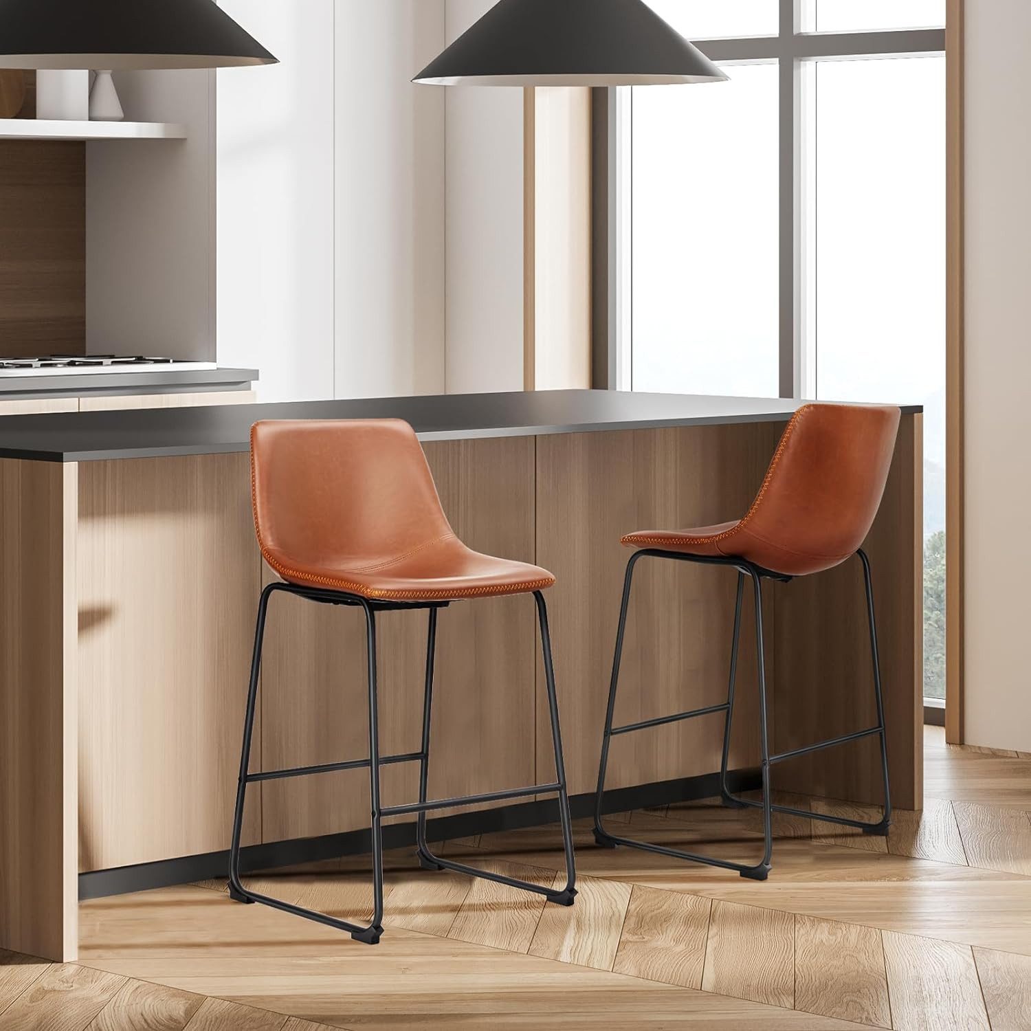 DUMOS Barhocker Barstuhl mit Sitzkissen leder günstig online kaufen