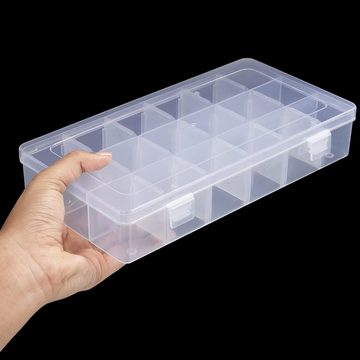 Belle Vous Aufbewahrungsbox Kunststoff-Sortierboxen für Kleinteile (4 Stück), Klare Kunststoffsortierboxen (4 Stk) - Große Fadenspeicherung